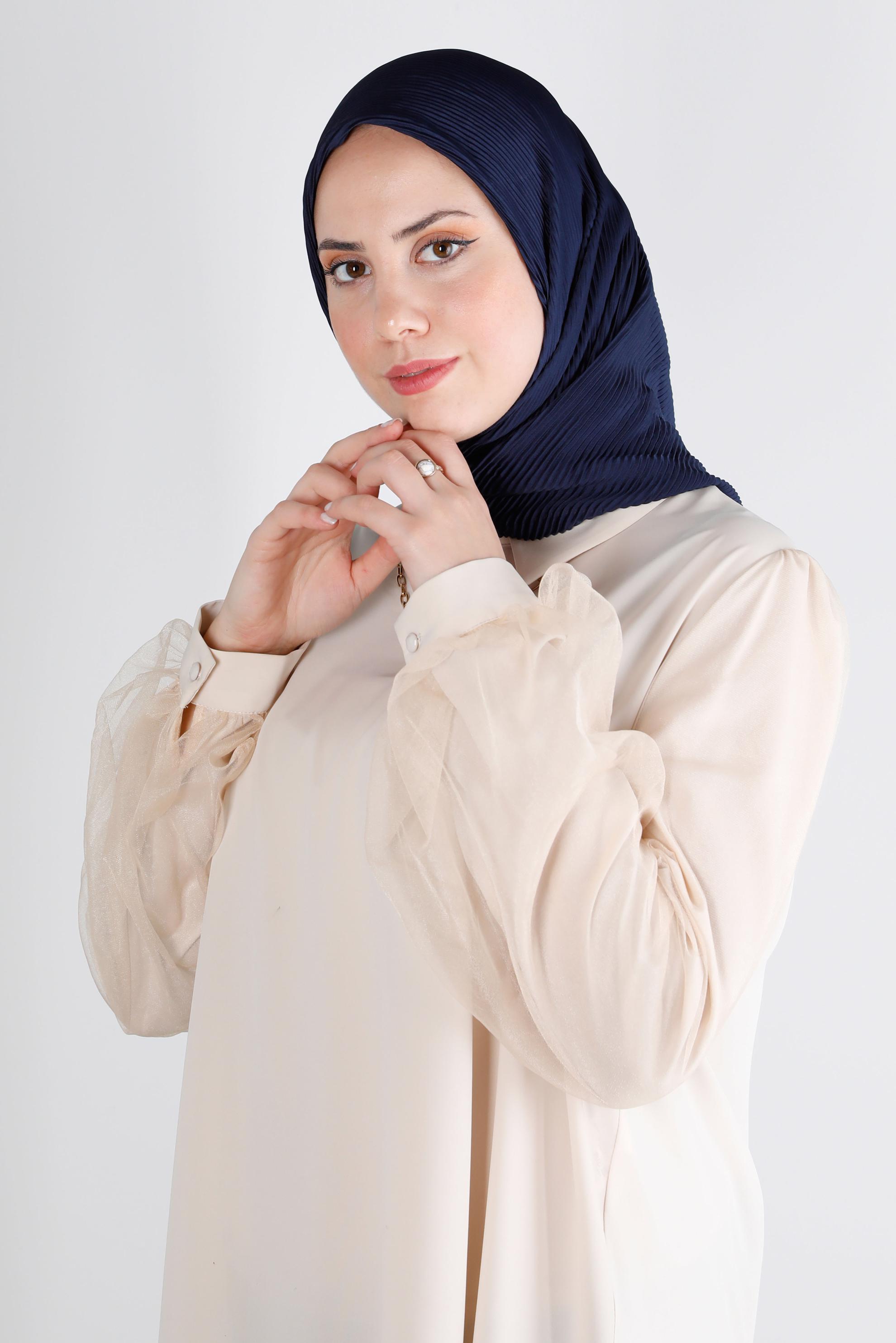 Tesettür giyim LACİVERT ALVİNA DÜZ EŞARP 8219