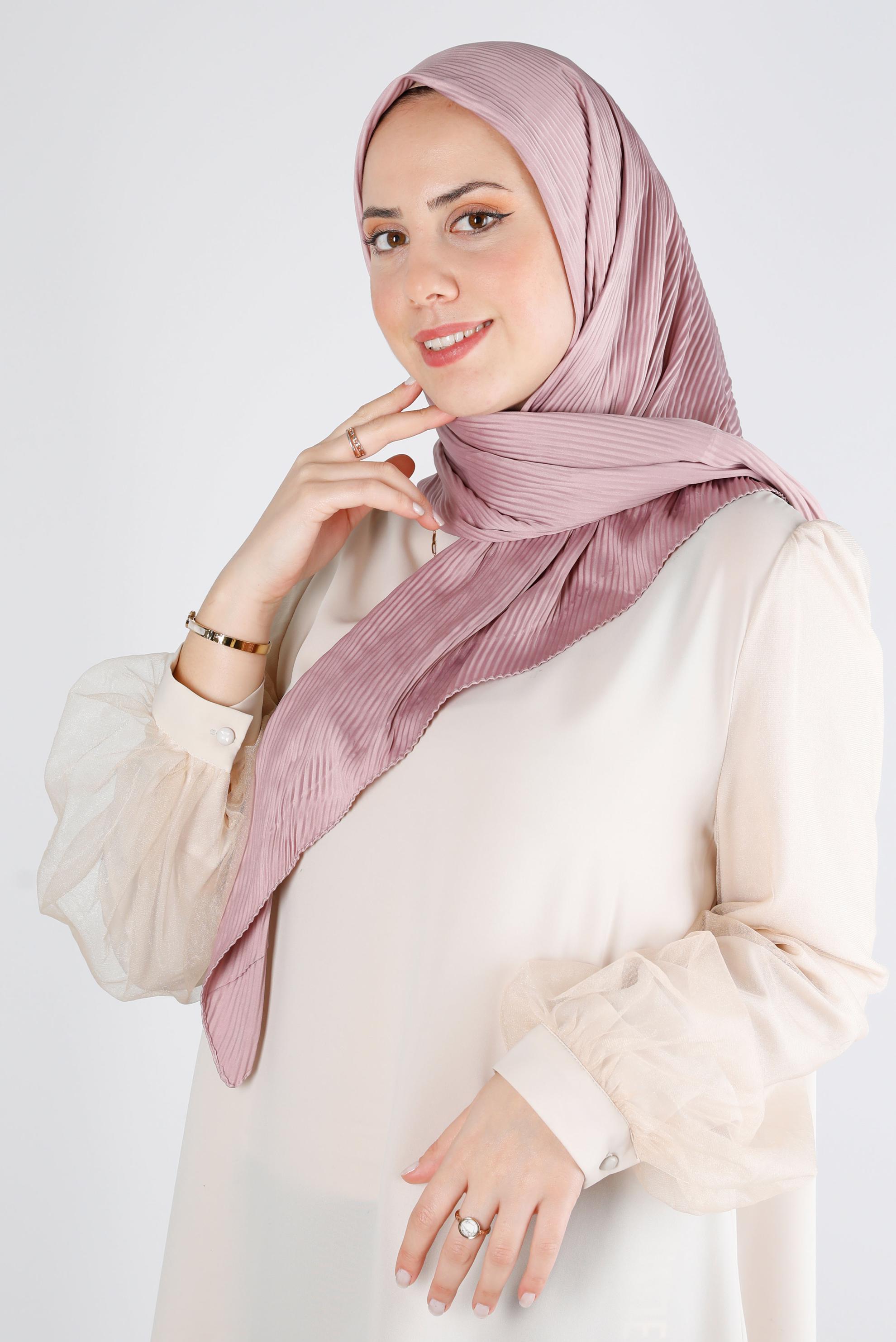 Tesettür giyim PUDRA ALVİNA DÜZ EŞARP 8219