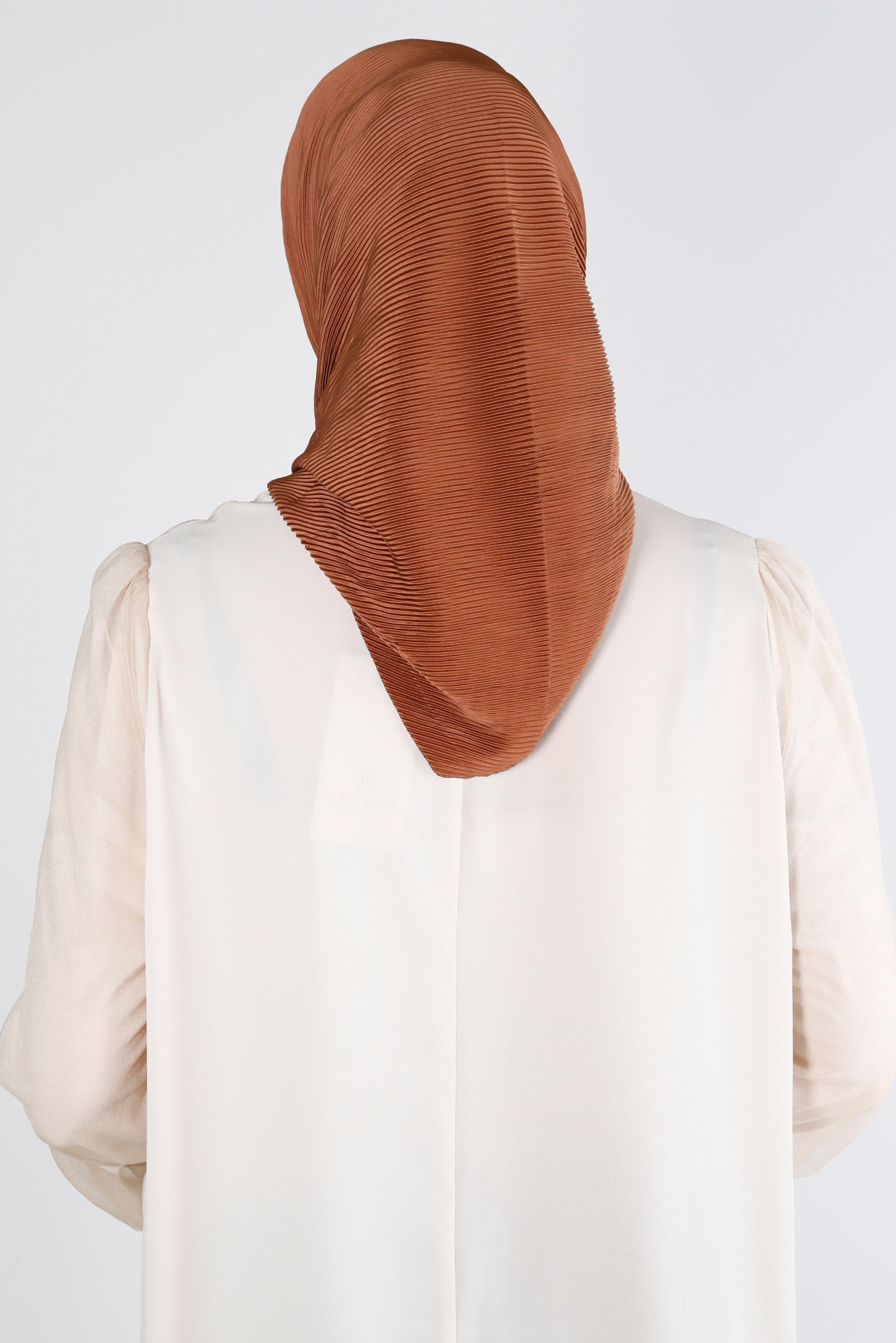 Tesettür giyim TABA ALVİNA DÜZ EŞARP 8219