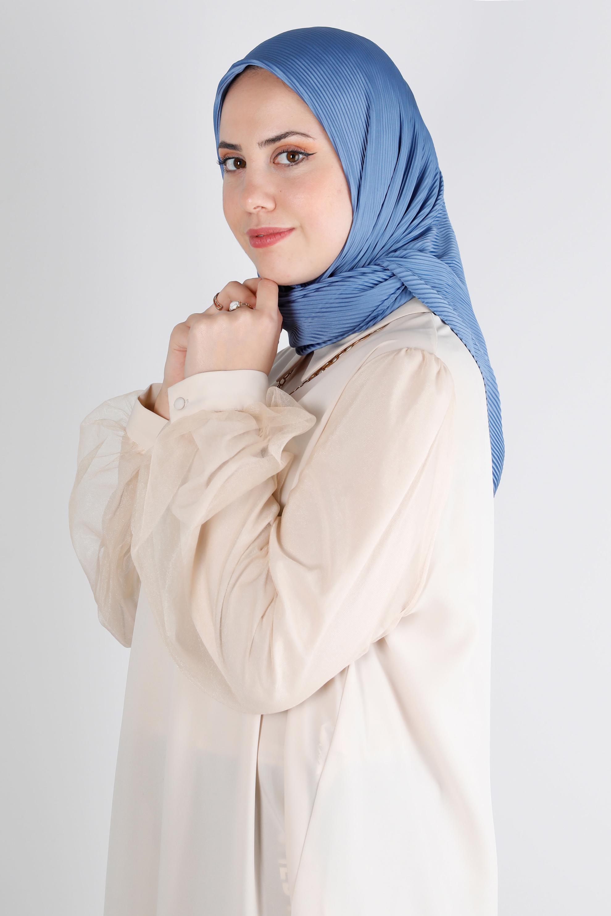 Tesettür giyim LACİVERT ALVİNA DÜZ EŞARP 8219