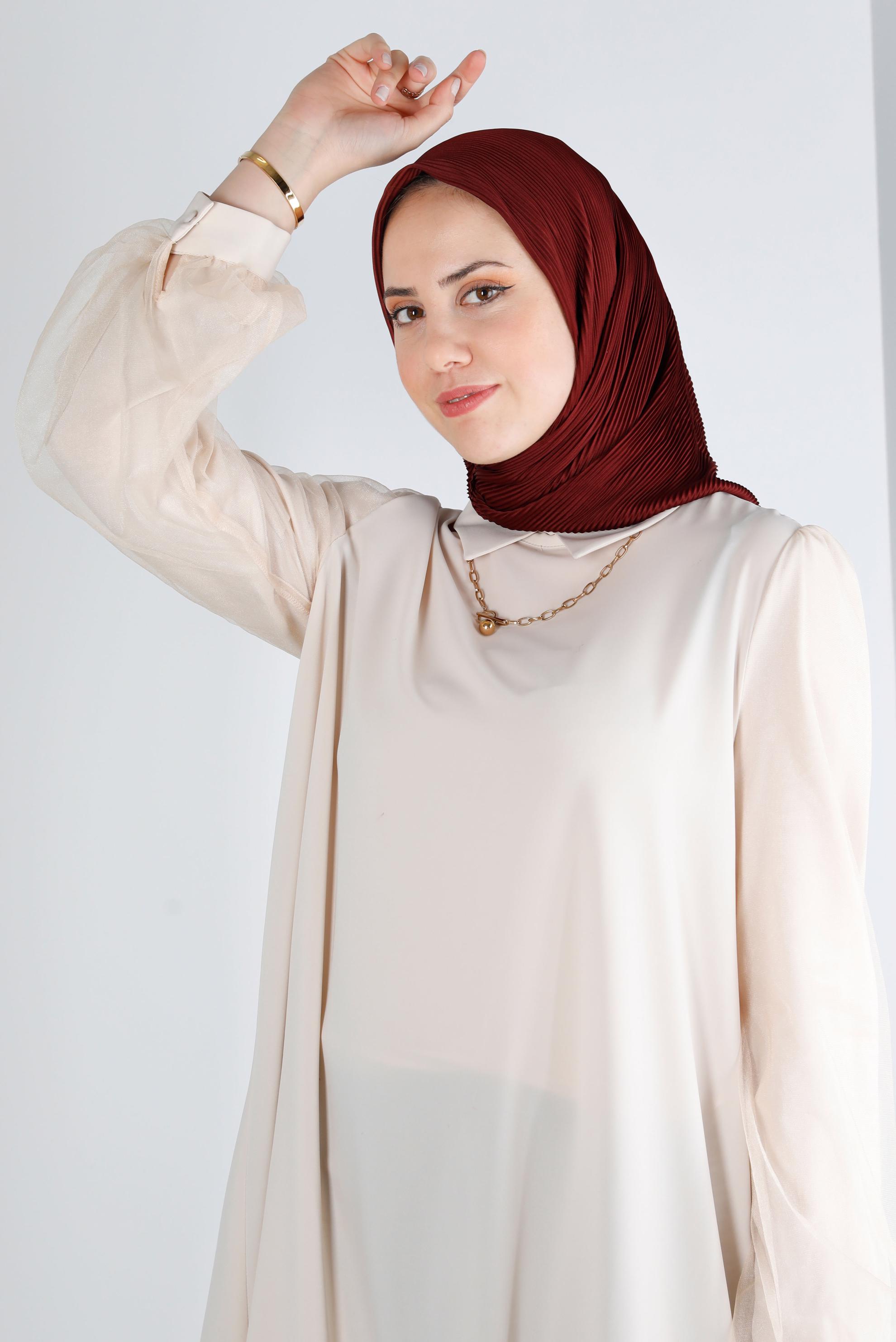 Tesettür giyim BORDO ALVİNA DÜZ EŞARP 8219