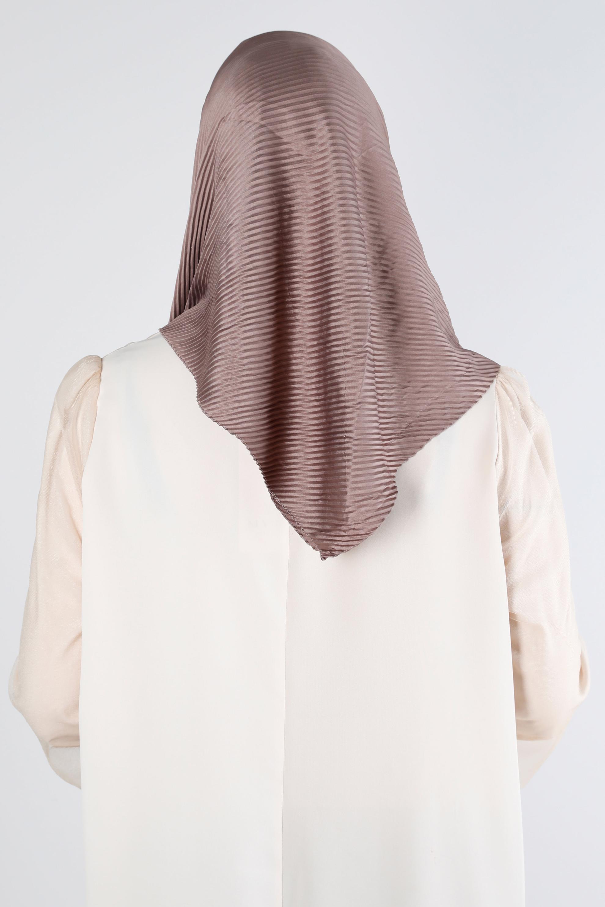 Tesettür giyim VİZON ALVİNA DÜZ EŞARP 8219