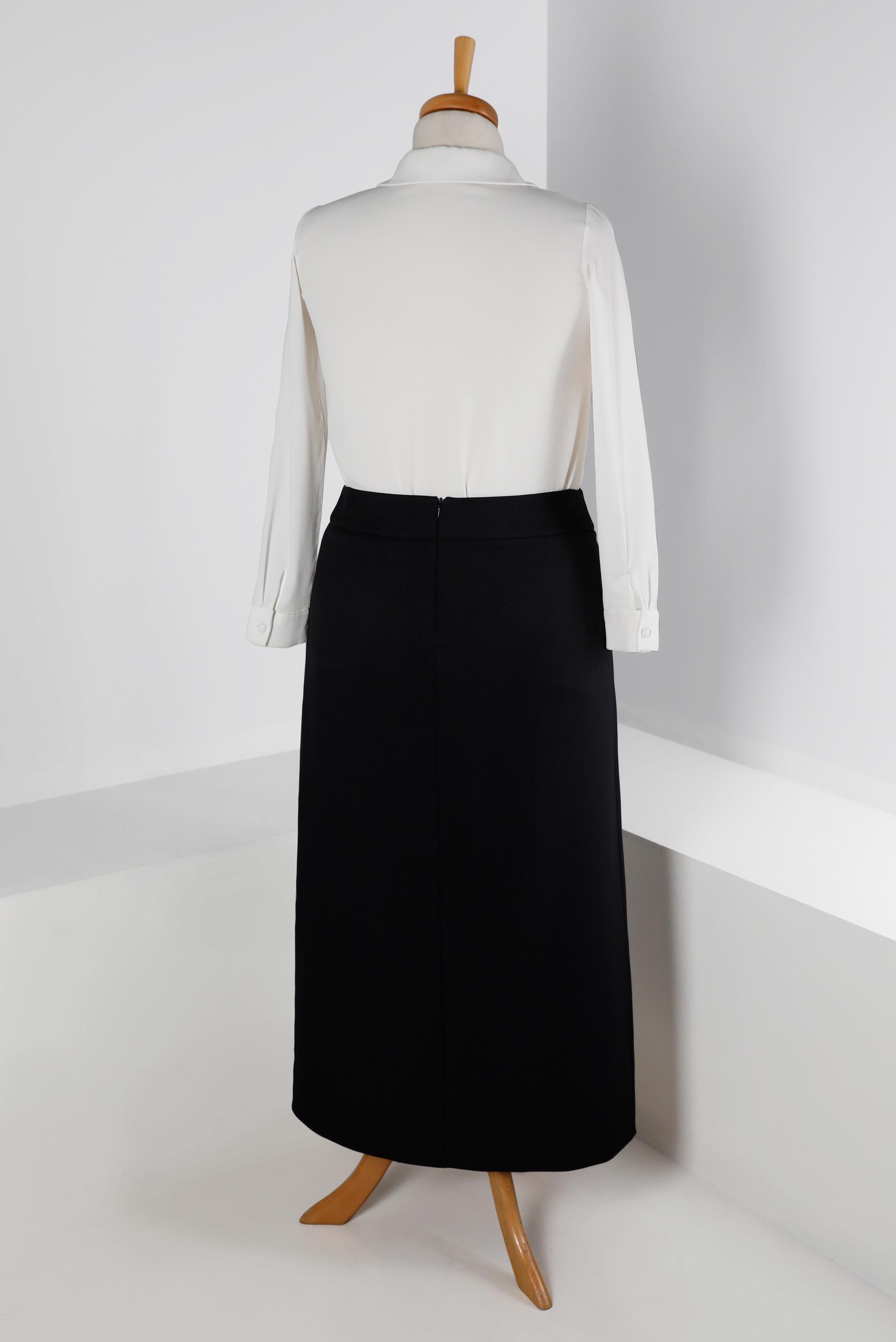 Tesettür giyim SİYAH DÜZ KESİM ETEK 60327