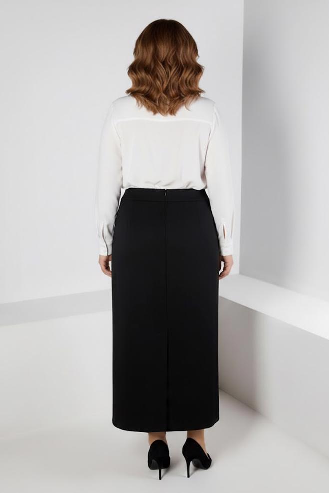 Vêtements hijab NOIR JUPE COUPE DROITE 60327 - ALVİNA