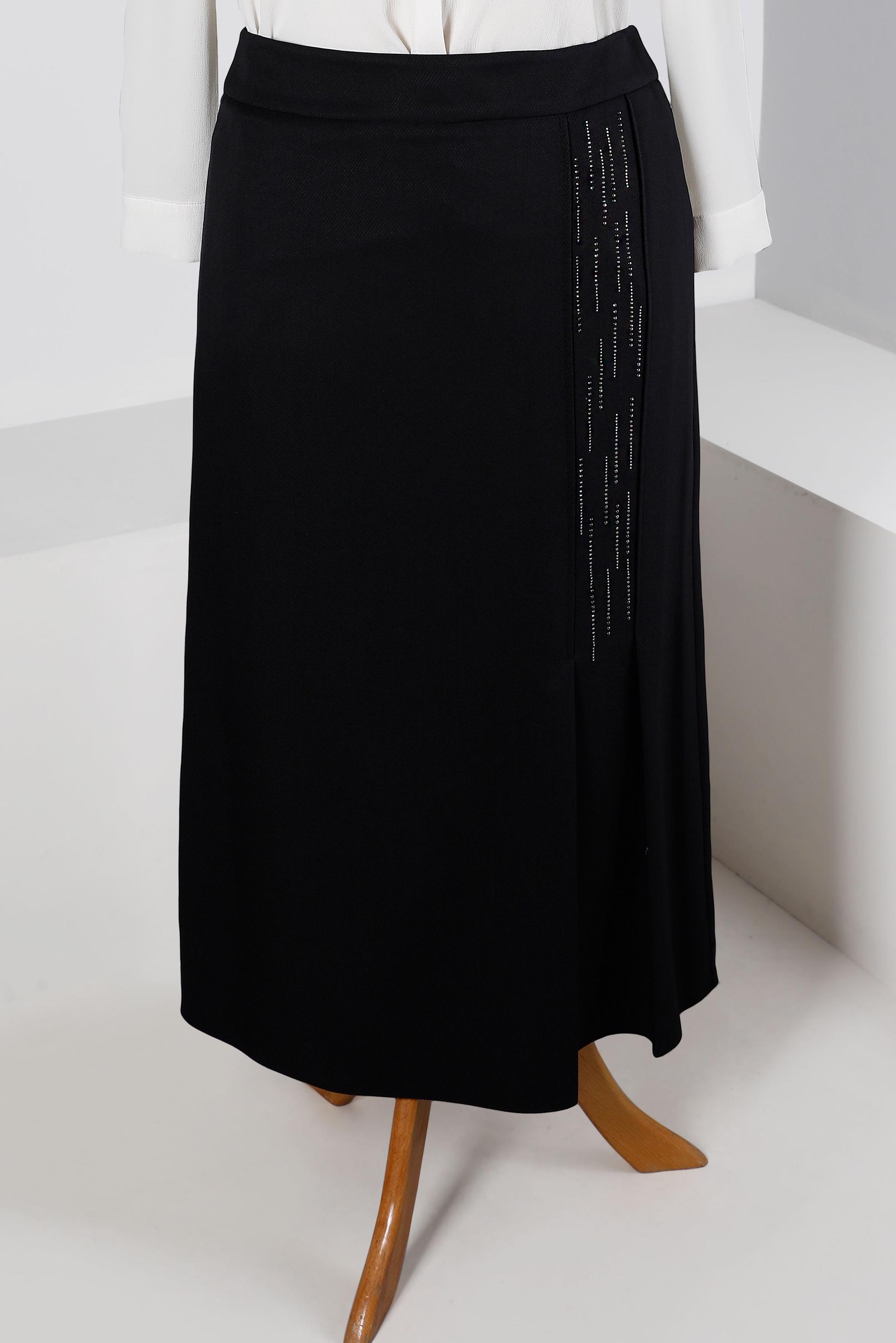 Tesettür giyim SİYAH DÜZ KESİM ETEK 60327