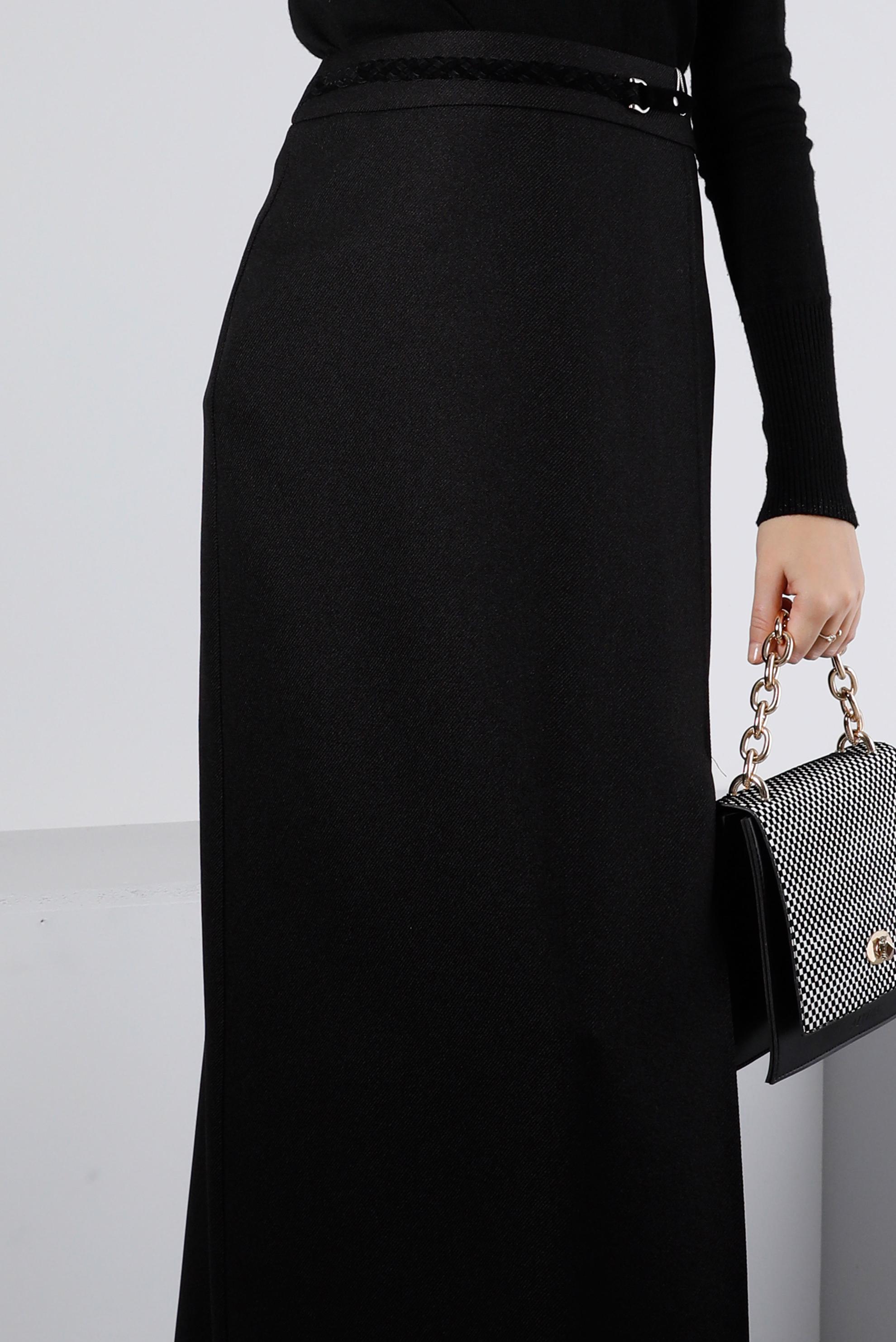 Vêtements hijab NOIR JUPE AVEC CEINTURE ET FENTE 60328