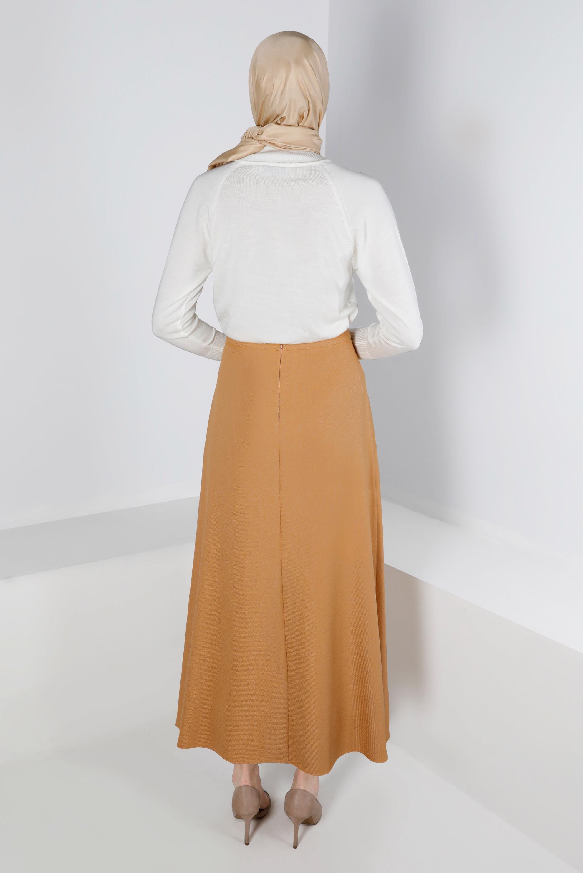 Vêtements hijab ORANGE JUPE DÉTAIL BOUTONS AVEC POCHE 60332