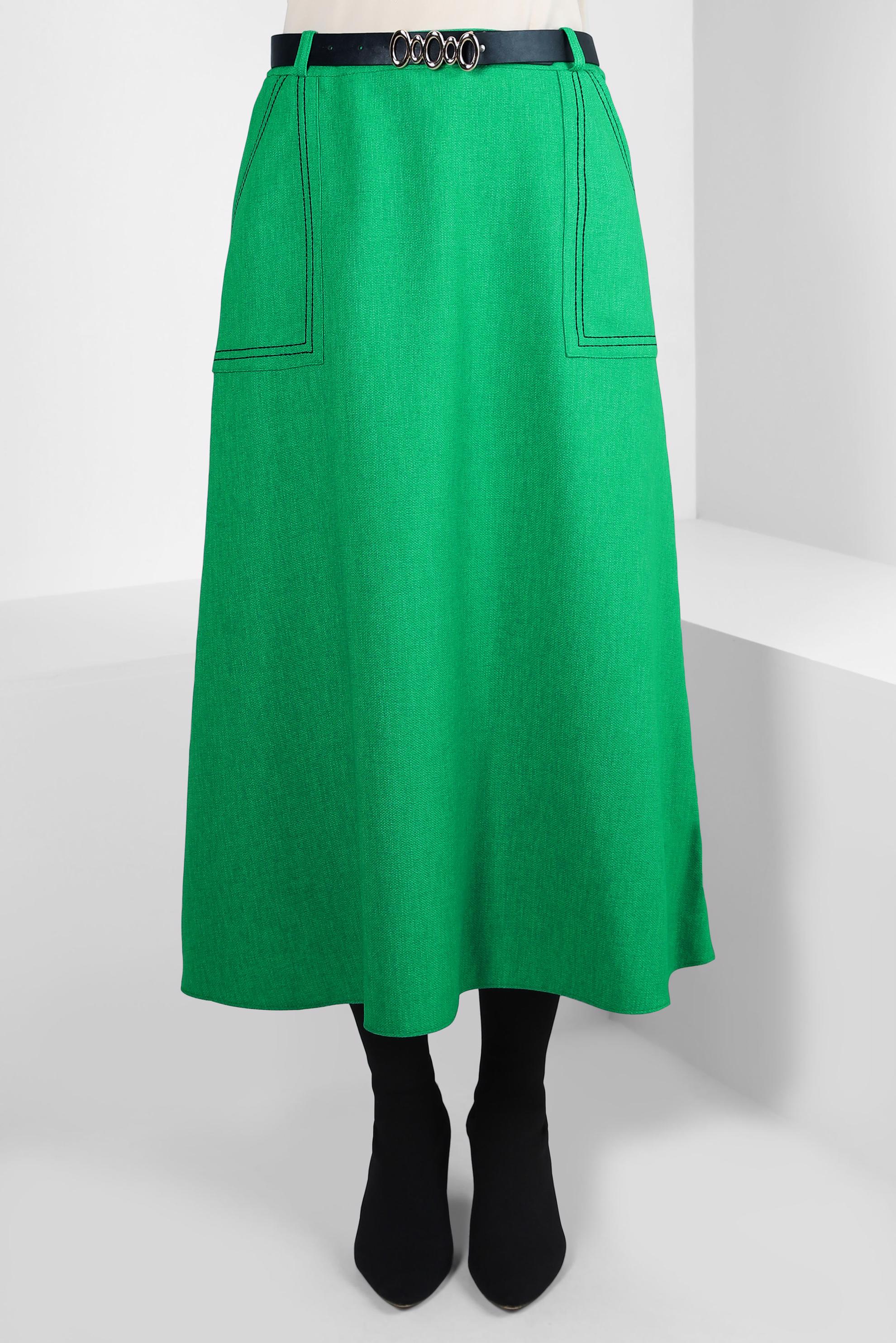 Hijab clothing GREEN BELTED SKIRT WITH POCKET 60334