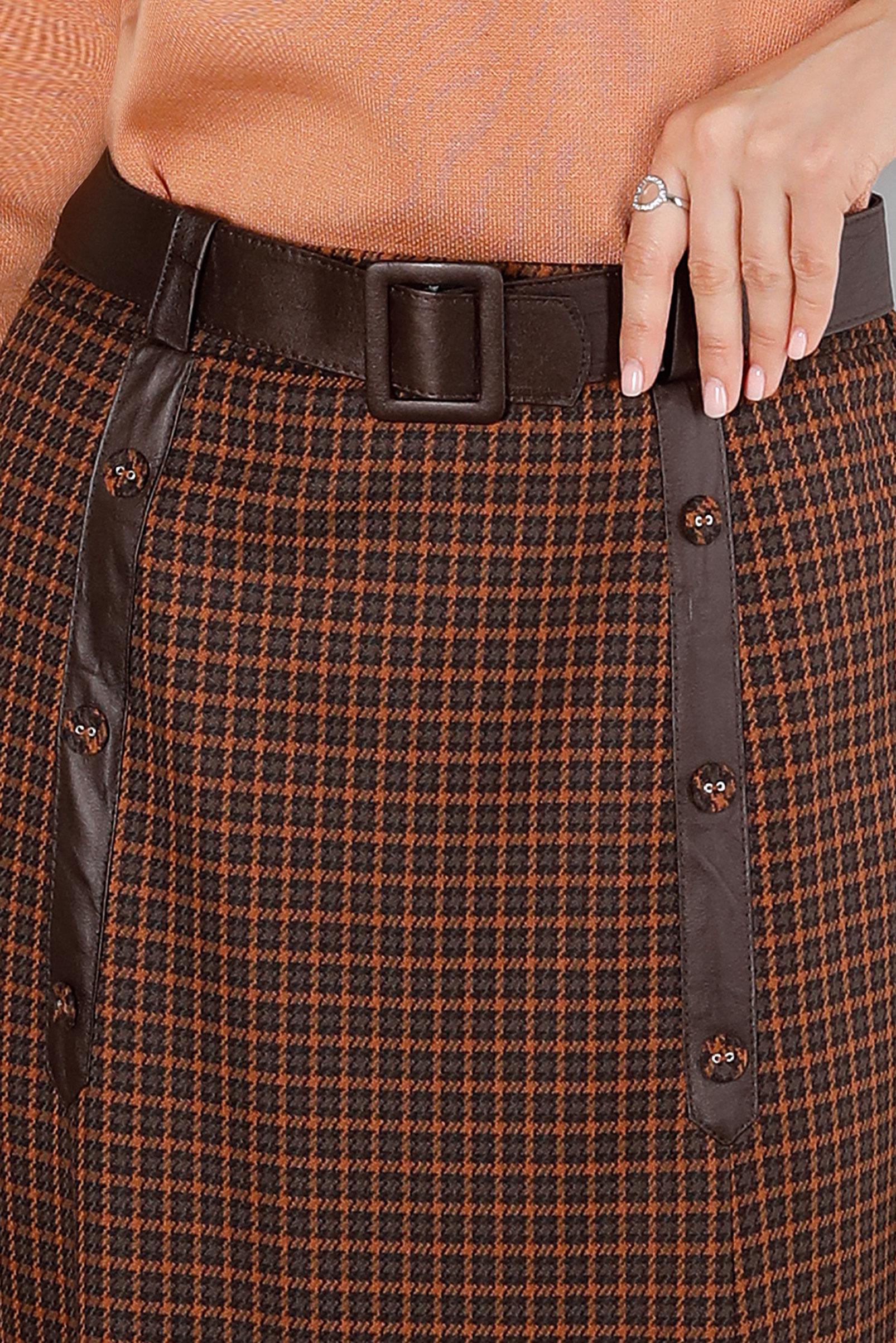 Hijab clothing TABA BUTTON DETAIL CHECKED SKIRT 60336 