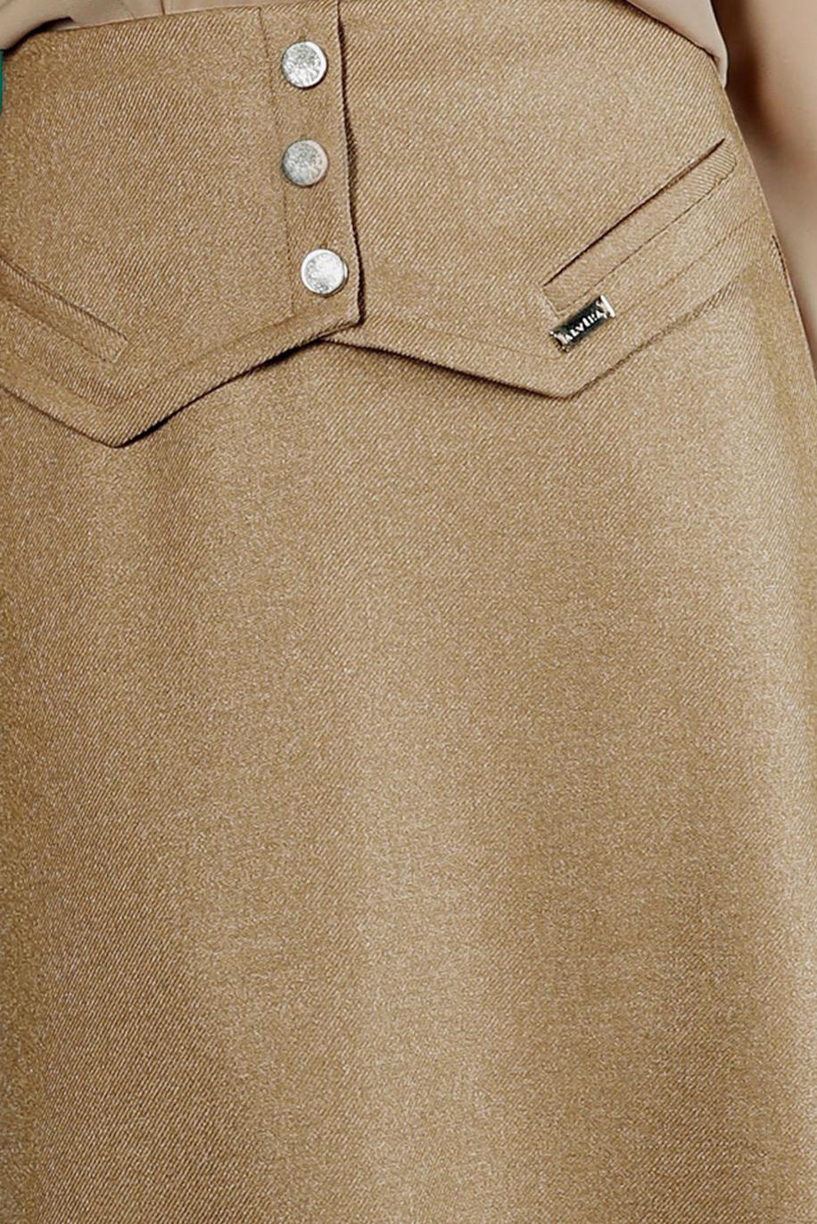 Hijab clothing BEIGE BUTTON DETAIL SKIRT 60337