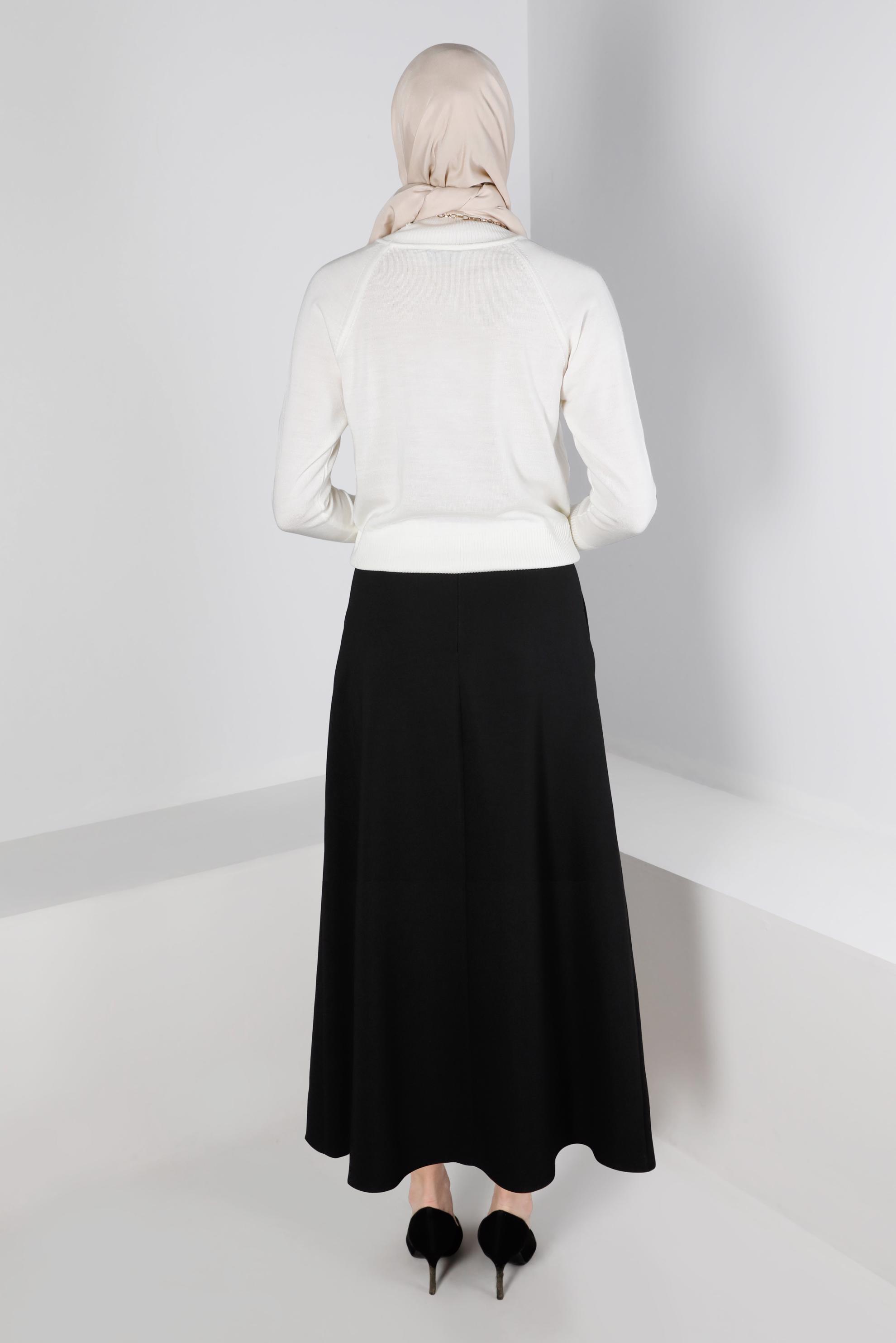 Vêtements hijab NOIR JUPE À VOLANTS AVEC POCHE 60339