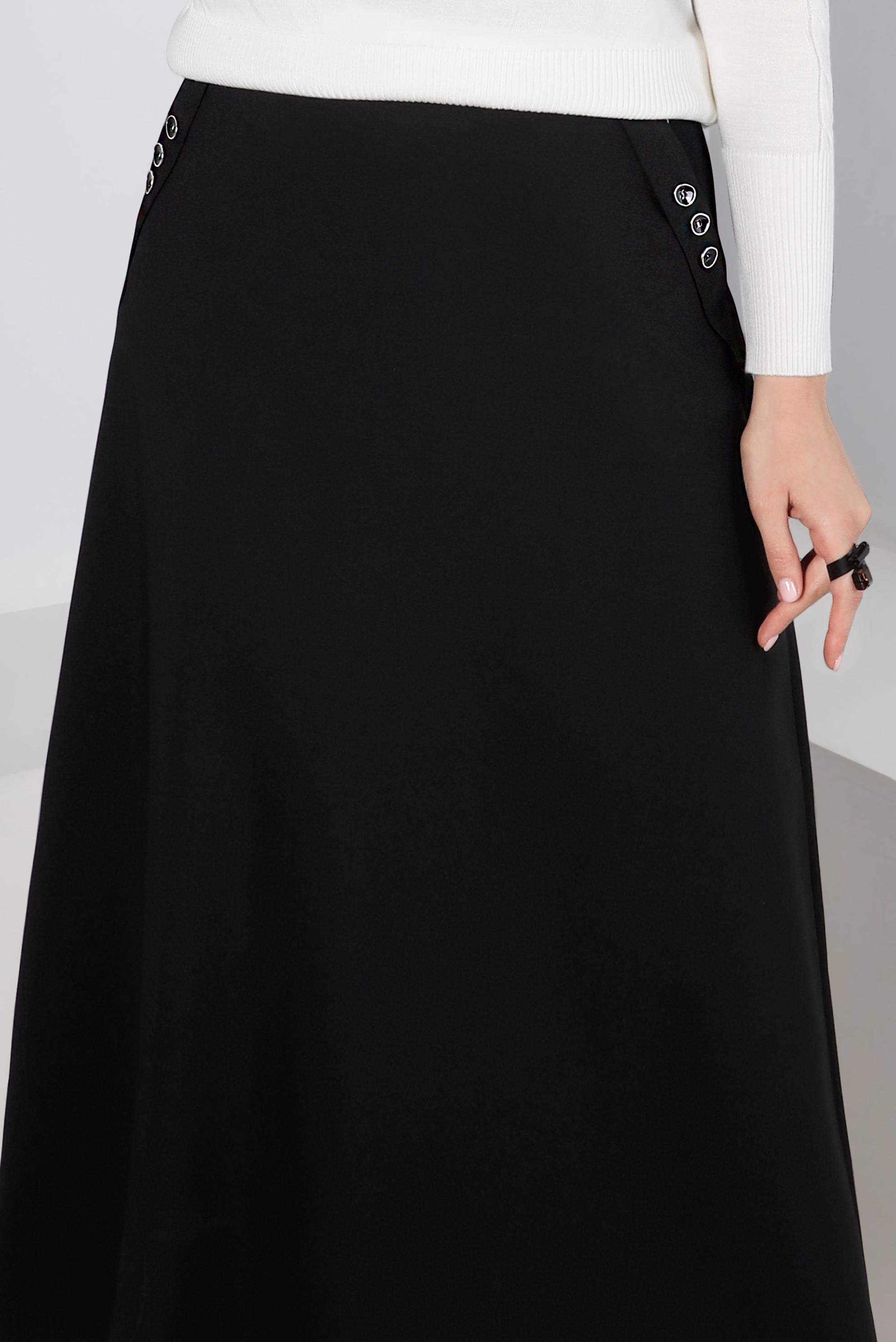 Vêtements hijab NOIR JUPE À VOLANTS AVEC POCHE 60339