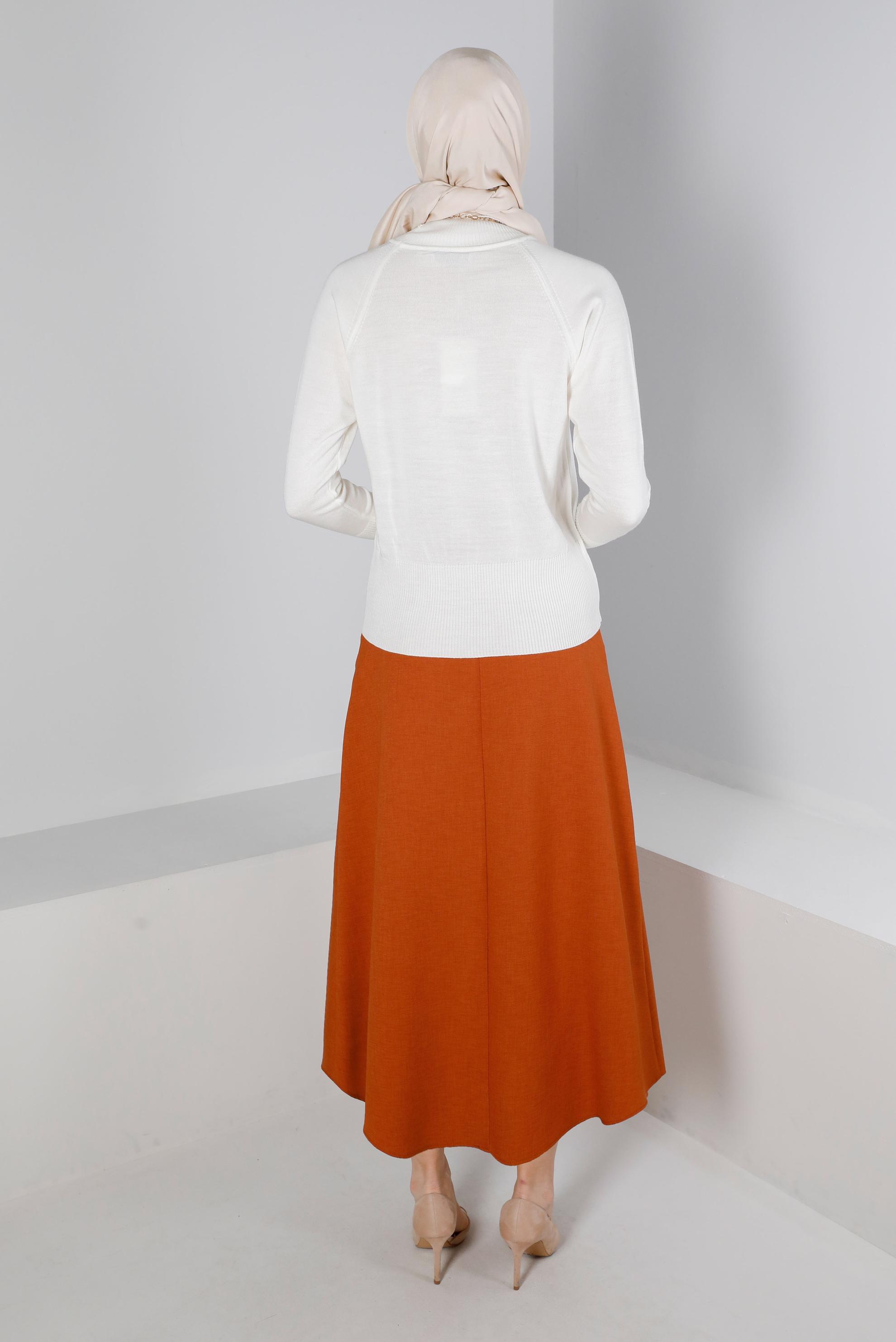 Hijab clothing ORANGE FRILLED SKIRT WITH POCKET DETAIL 60339