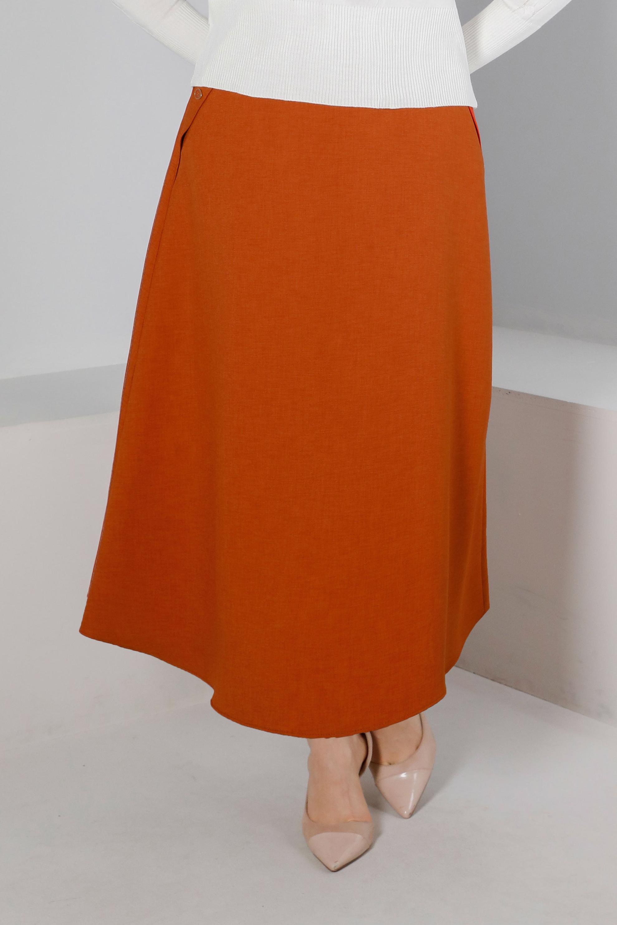 Hijab clothing ORANGE FRILLED SKIRT WITH POCKET DETAIL 60339