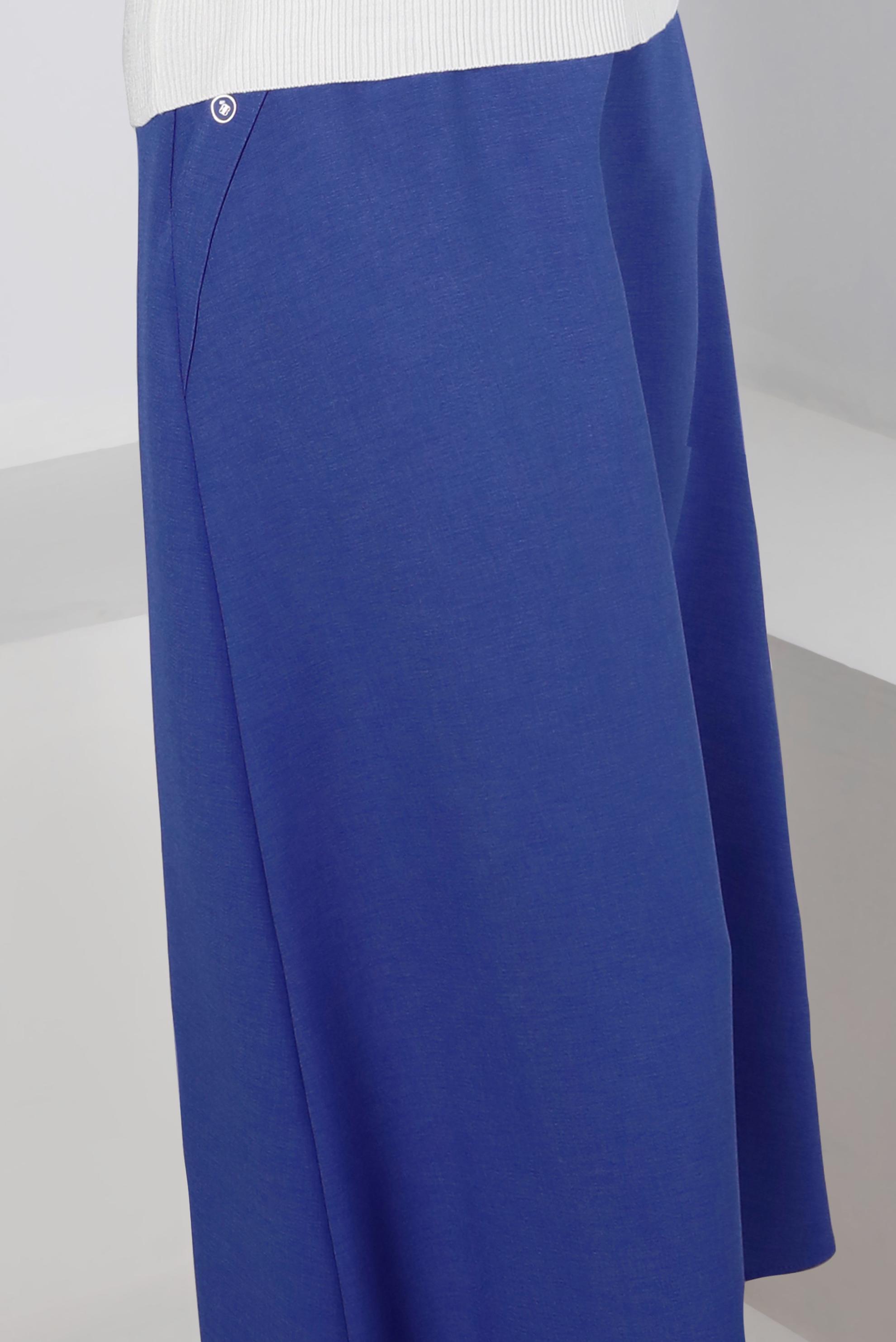 Tesettür giyim LACİVERT CEPLİ VOLANLI ETEK 60339