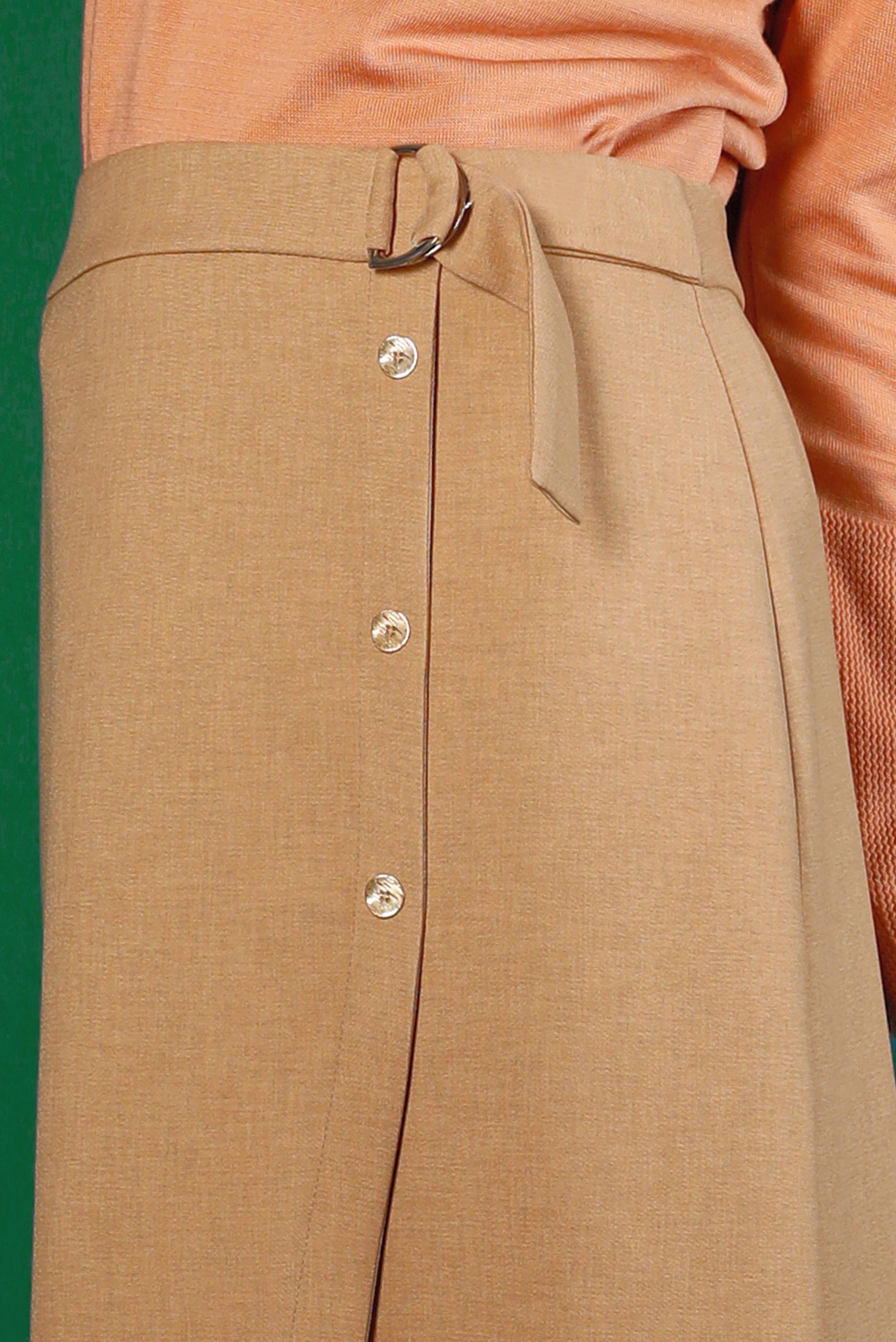 Tesettür giyim BEJ DÜĞME DETAYLI ETEK 60341