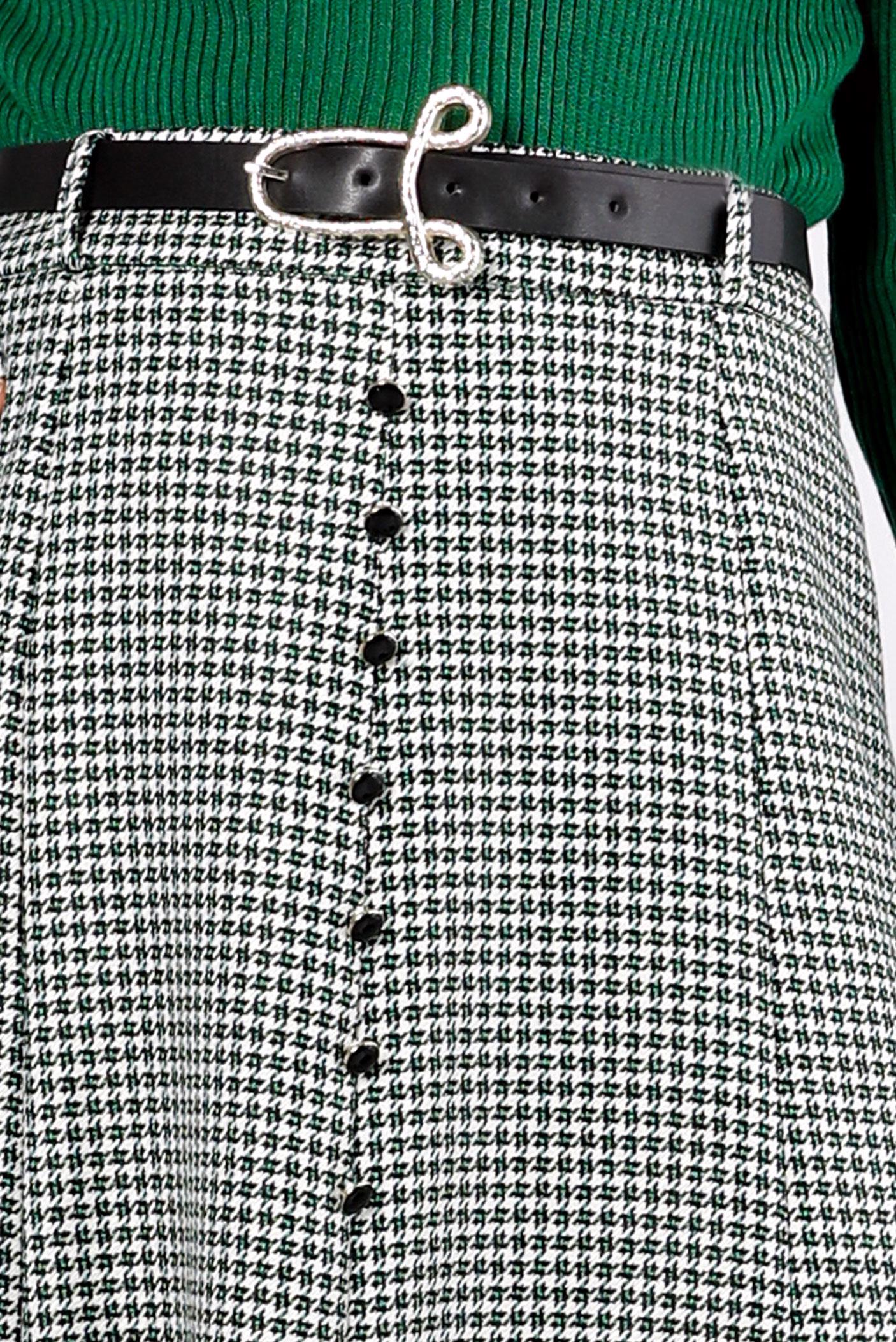 Vêtements hijab VERT JUPE BOUTONNÉE MOTIF PIED DE POULE 60345