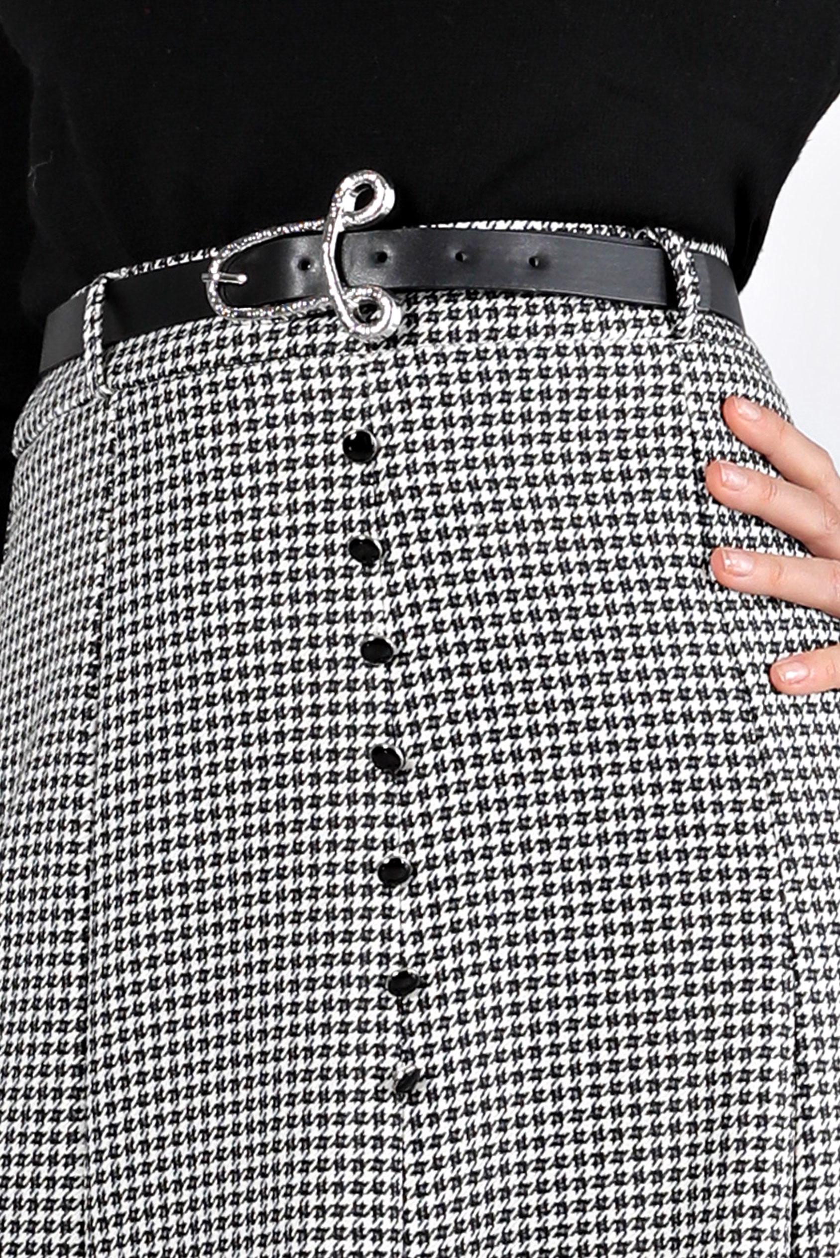 Hijab clothing GREY HOUNDSTOOTH PATTERN BUTTONED SKIRT 60345 