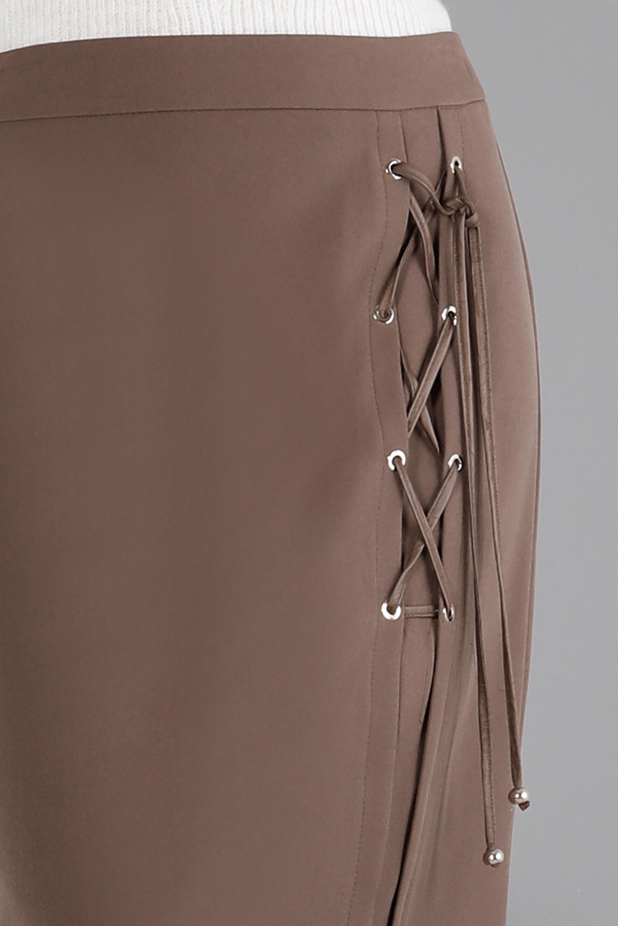 Tesettür giyim VİZON KUŞGÖZÜ DETAYLI ETEK 60346