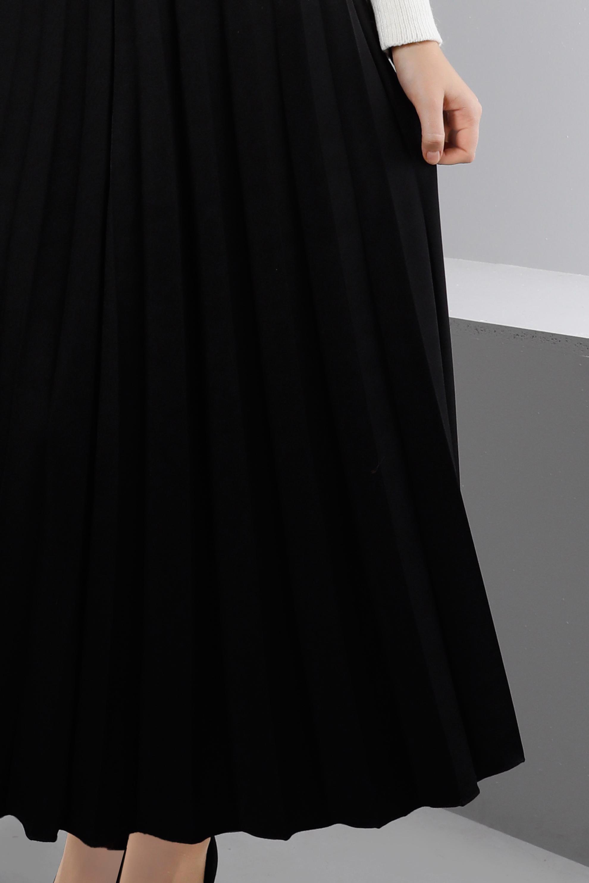 Tesettür giyim SİYAH PİLİSELİ ETEK 60351