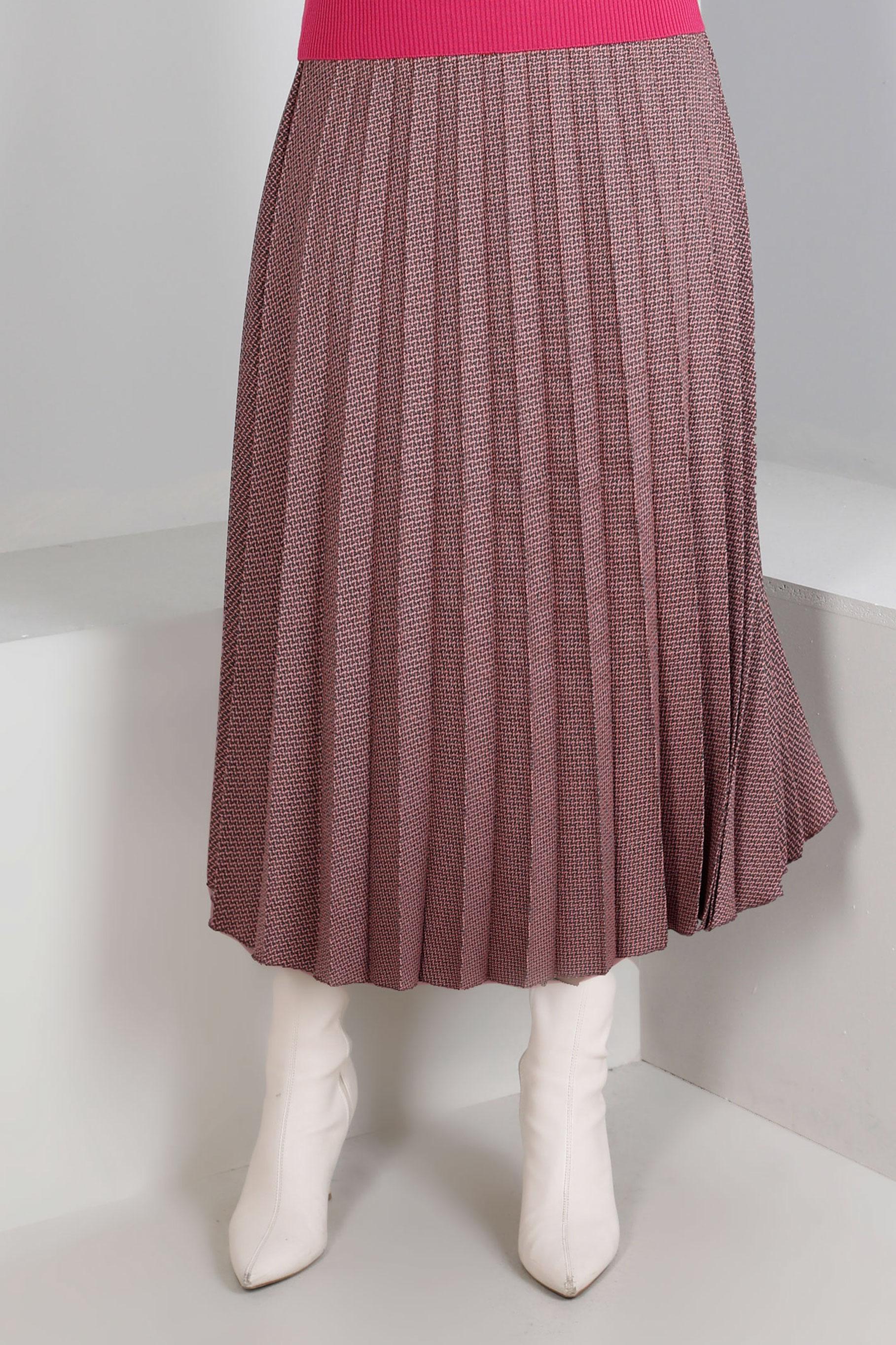 Hijab clothing POWDER PATTERNED PLEATED SKIRT 60352