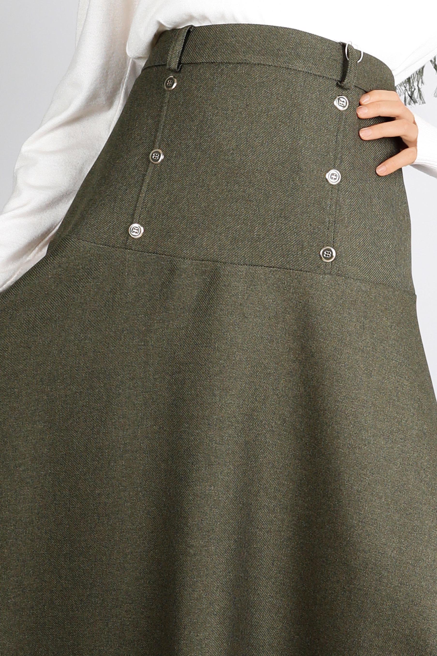Hijab clothing KHAKI BUTTON DETAIL BELL SKIRT 60353 