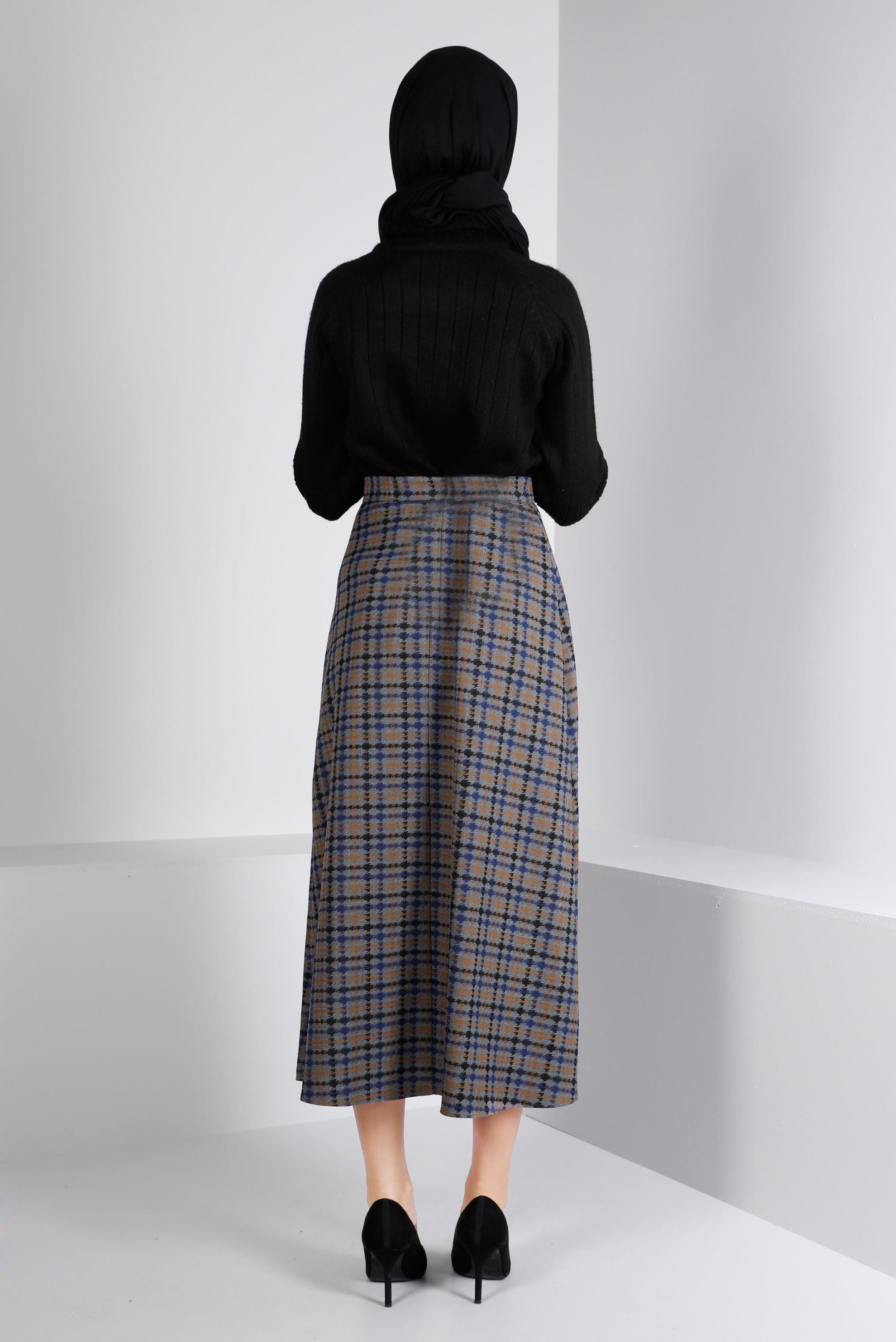 Vêtements hijab GRIS JUPE À CARREAUX 60357