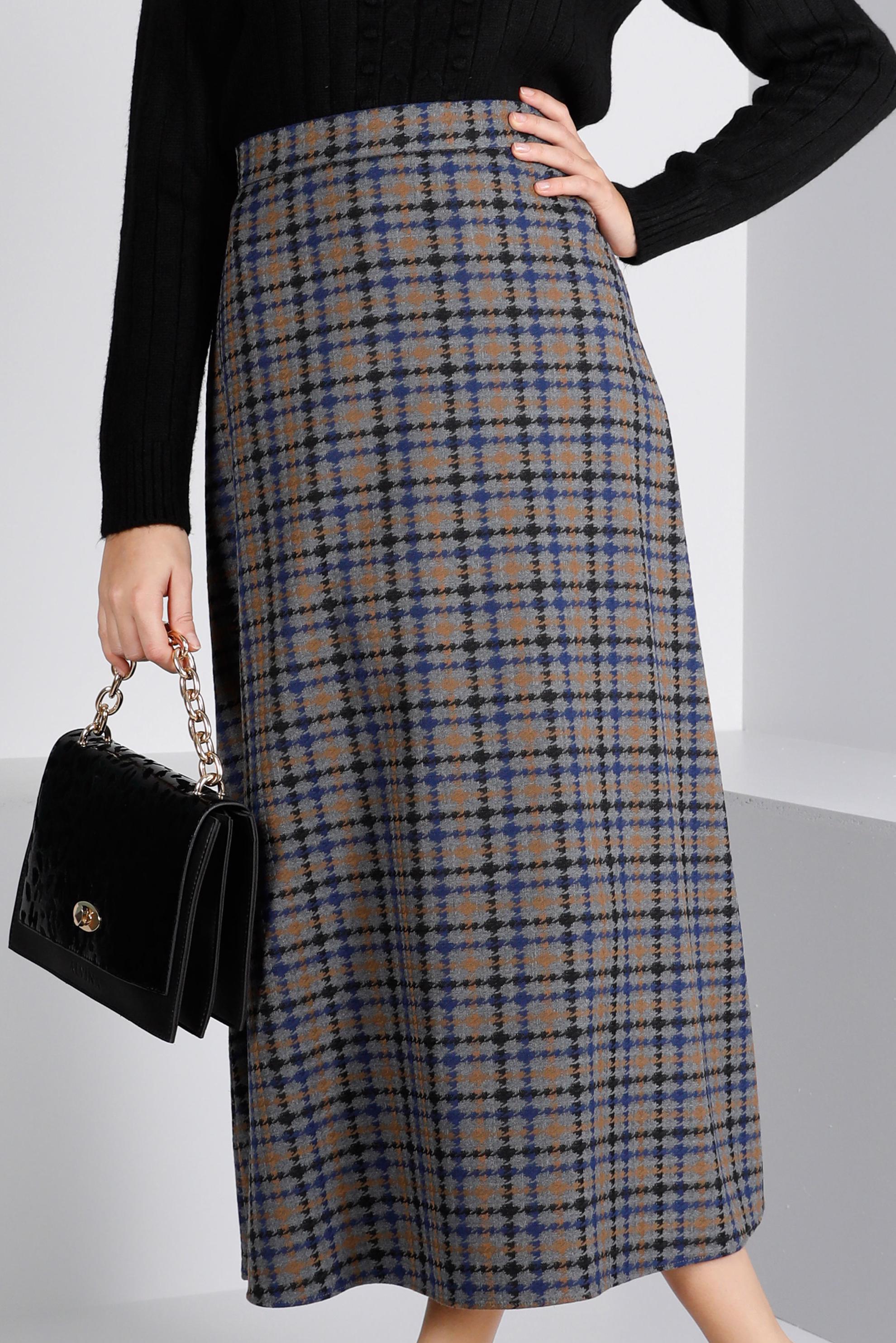 Vêtements hijab GRIS JUPE À CARREAUX 60357