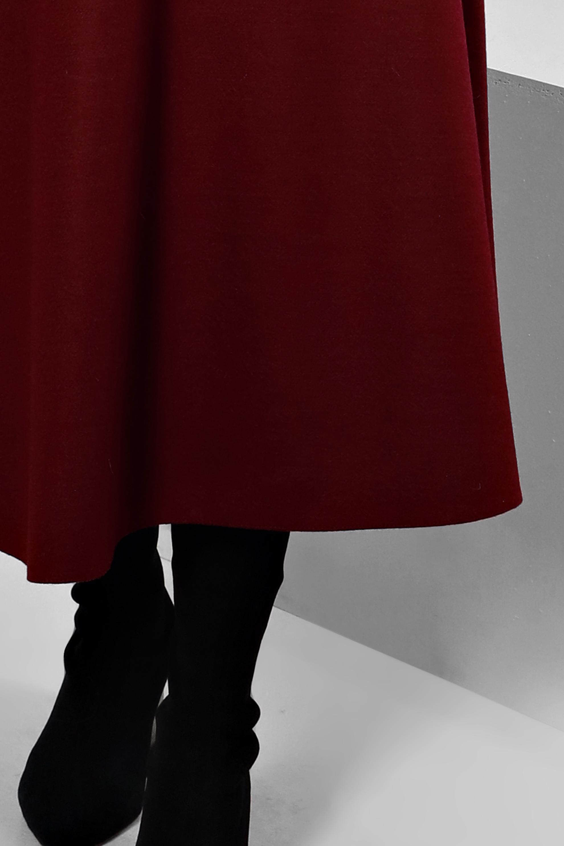 Hijab clothing CLARET RED ZIPPERED STRAIGHT CUT SKIRT 60358