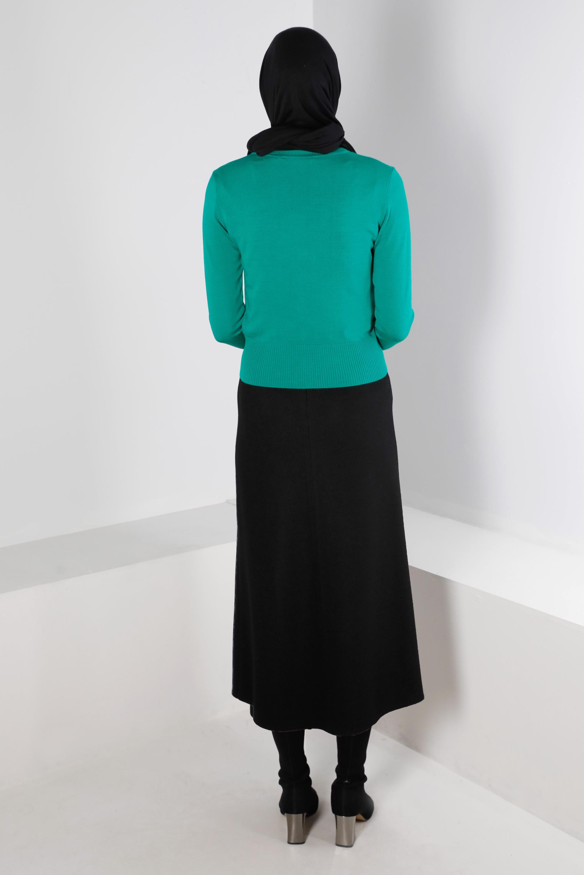 Hijab clothing BLACK ZIPPER DETAIL SKIRT 60360