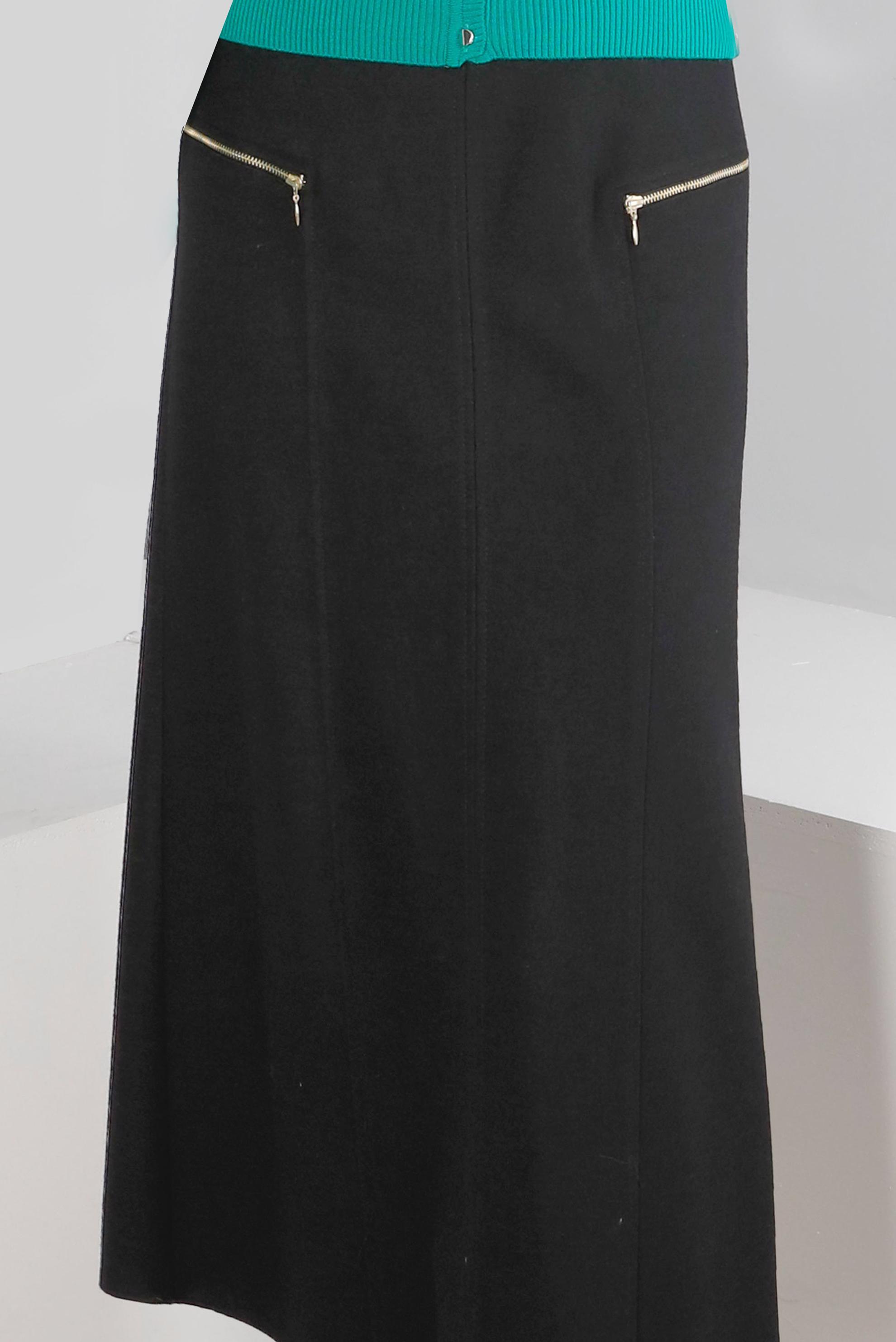 Hijab clothing BLACK ZIPPER DETAIL SKIRT 60360