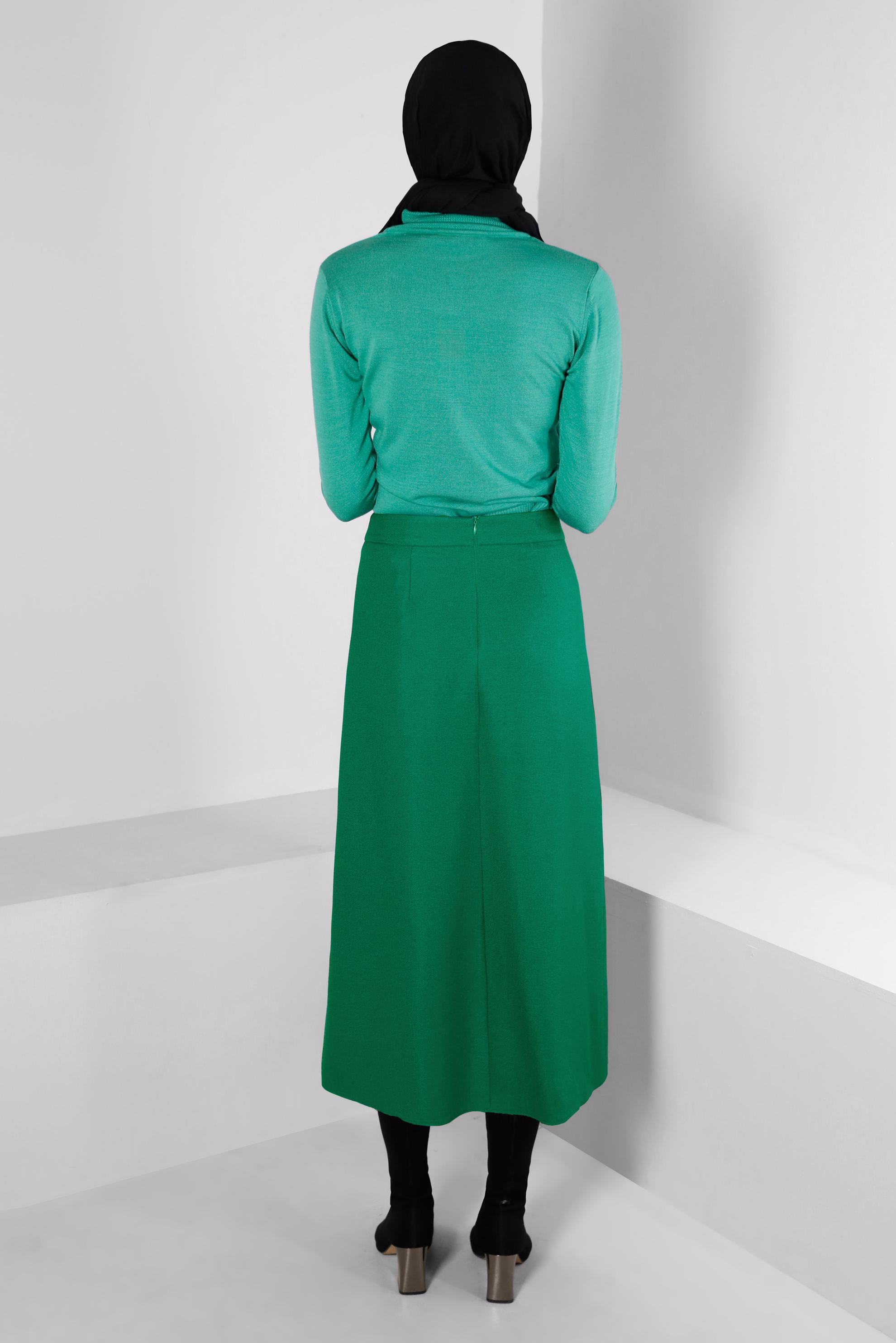 Hijab clothing GREEN ZIPPED SKIRT 60362