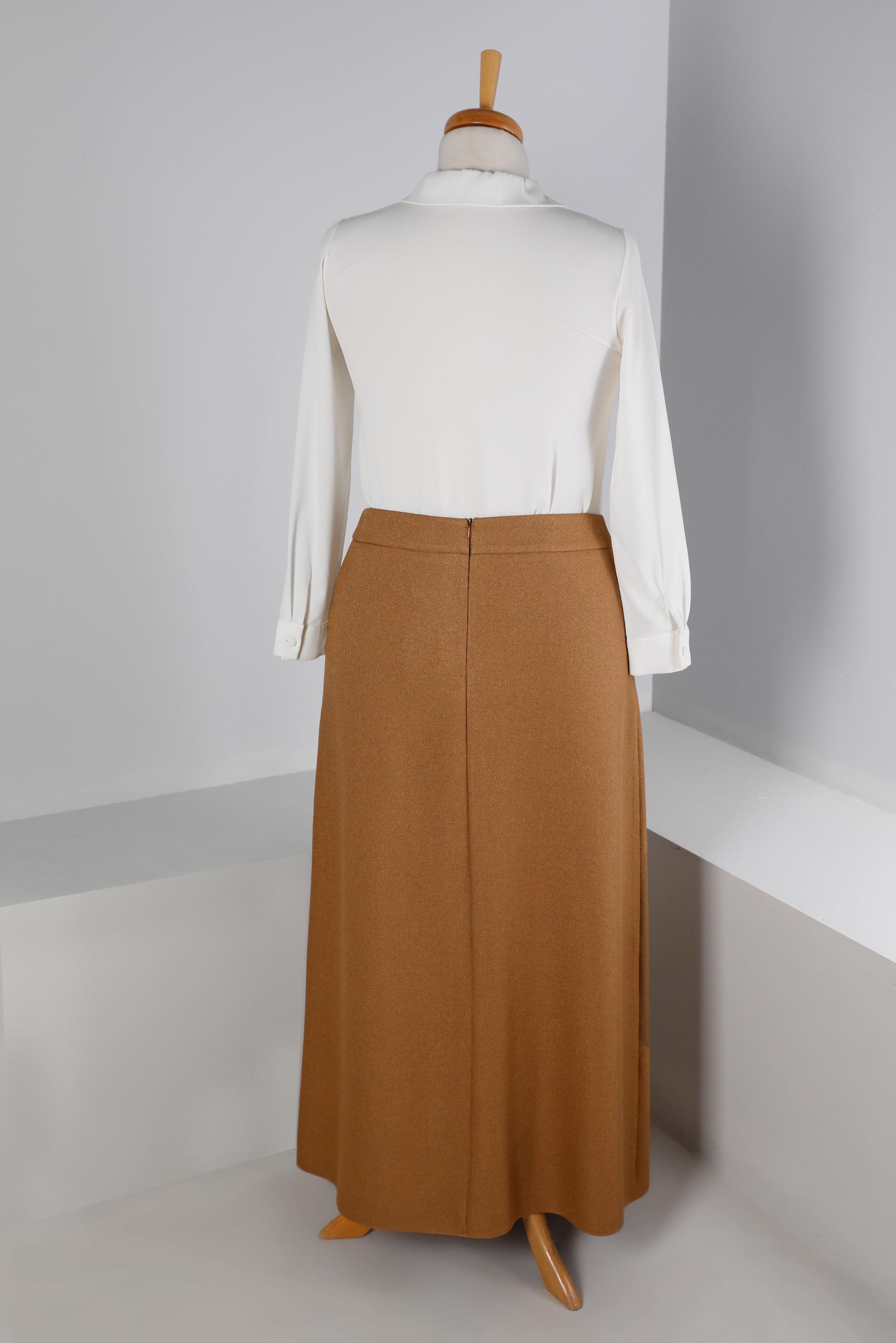 Tesettür giyim KAHVE A KESİM ETEK 60363