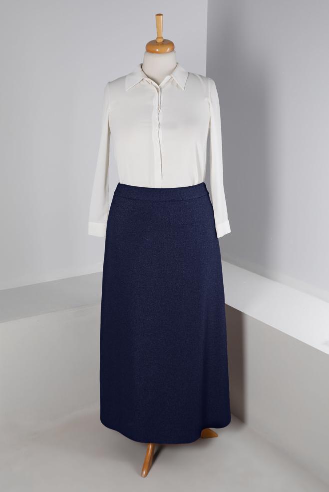 Tesettür giyim LACİVERT A KESİM ETEK 60363 - ALVİNA