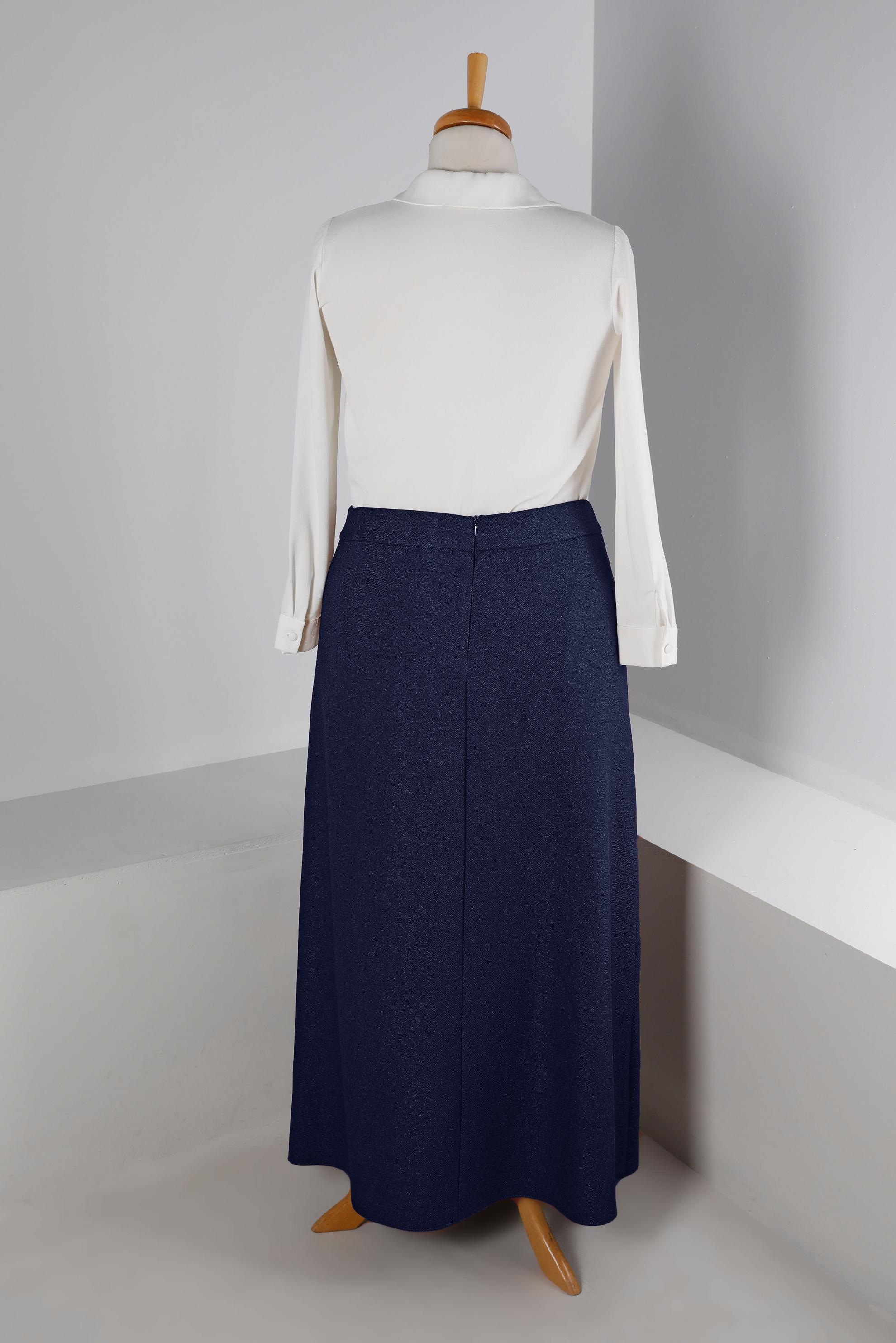 Hijab clothing NAVY BLUE A CUT SKIRT 60363