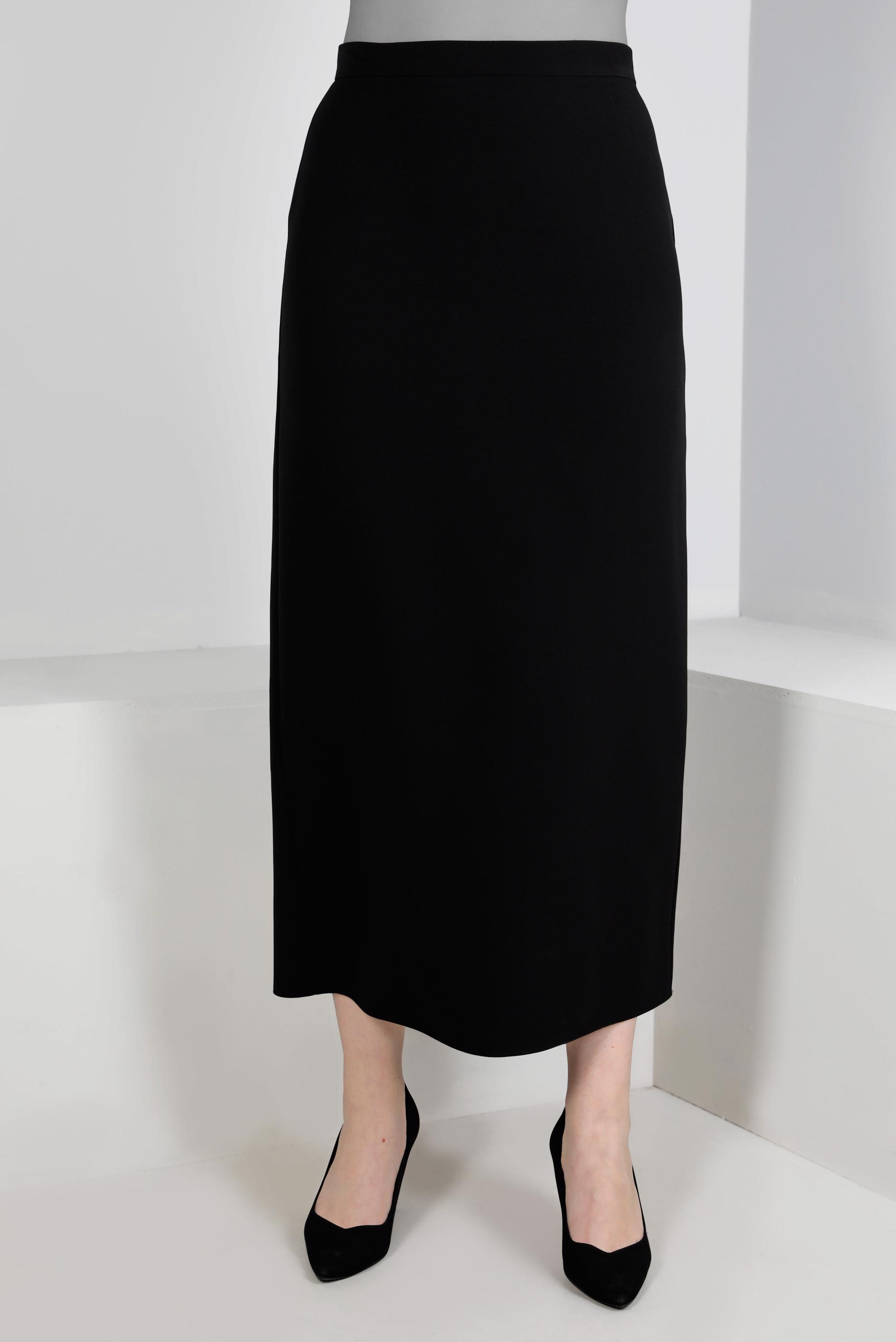 Tesettür giyim SİYAH GİZLİ YIRTMAÇLI FERMUARLI ETEK 60364