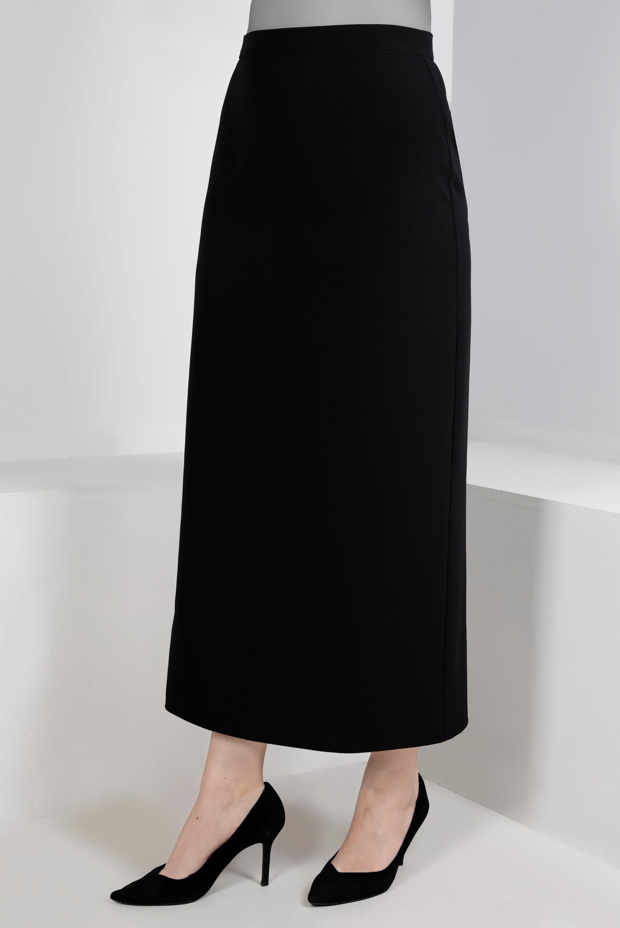 Tesettür giyim SİYAH GİZLİ YIRTMAÇLI FERMUARLI ETEK 60364