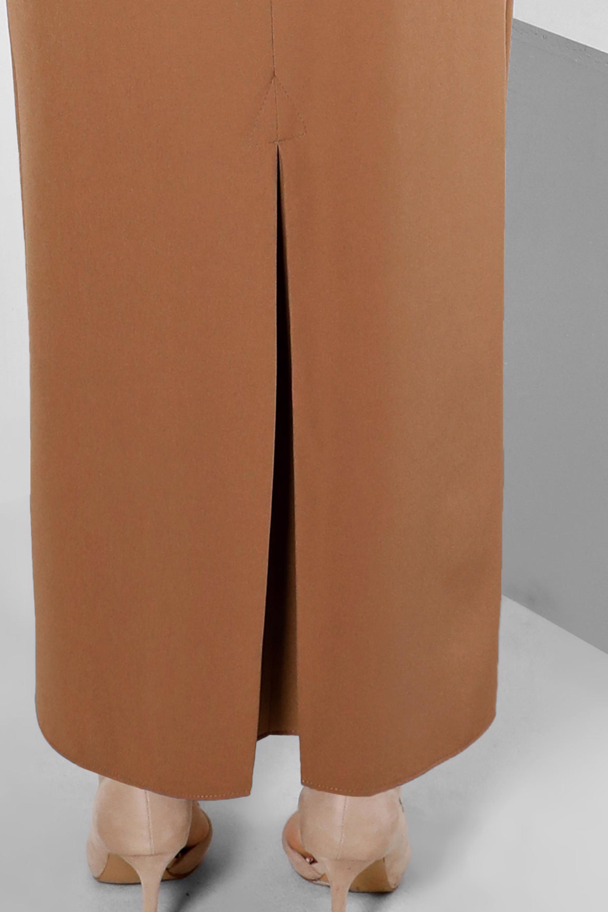 Tesettür giyim TABA GİZLİ YIRTMAÇLI FERMUARLI ETEK 60364