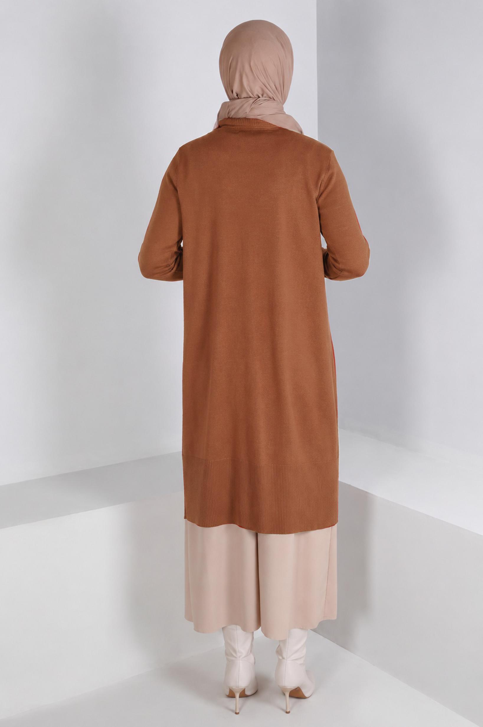 Tesettür giyim BEJ 43126 TRİKO HIRKA 40/48