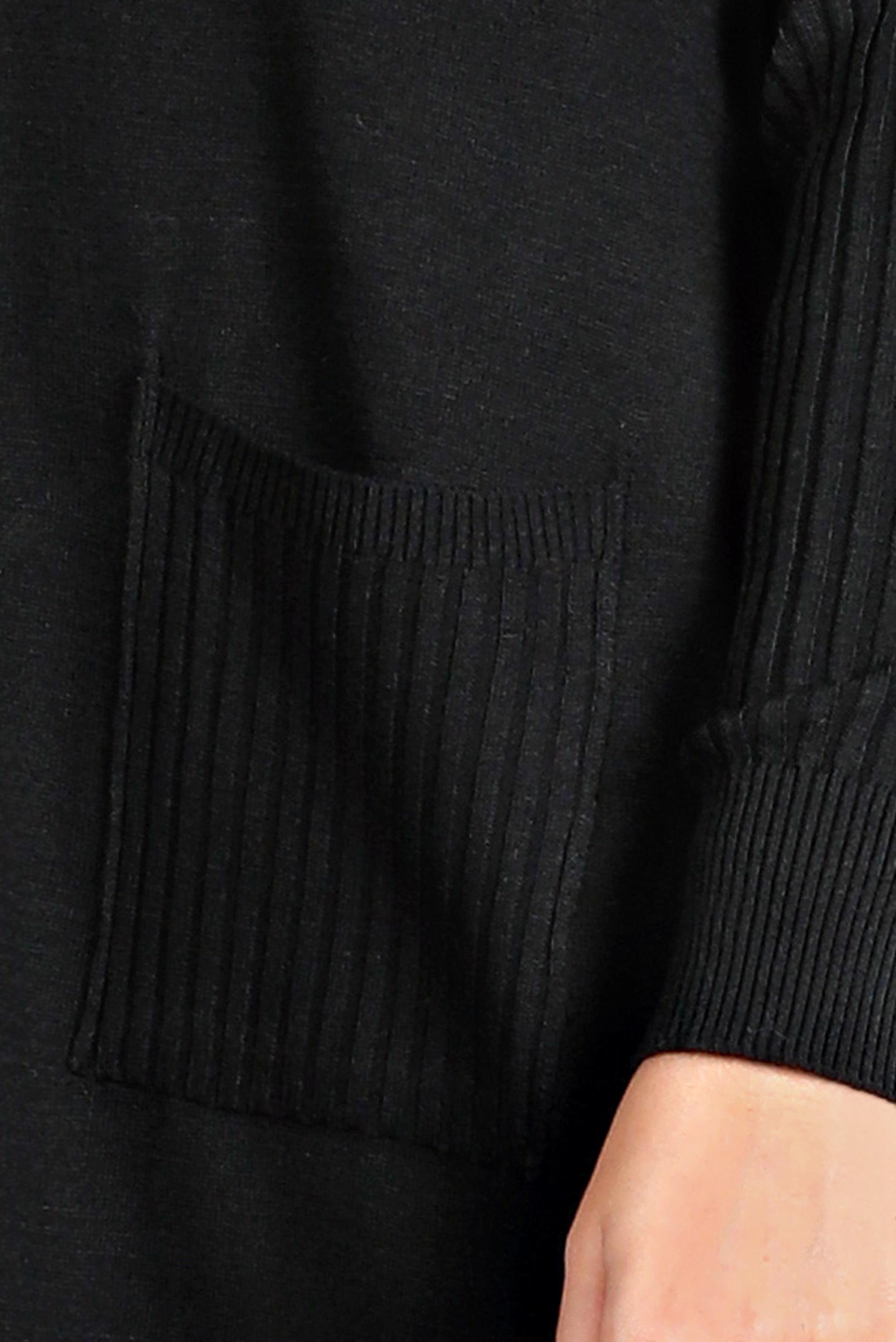 Tesettür giyim SİYAH DÜĞMELİ CEPLİ TRİKO HIRKA 43209