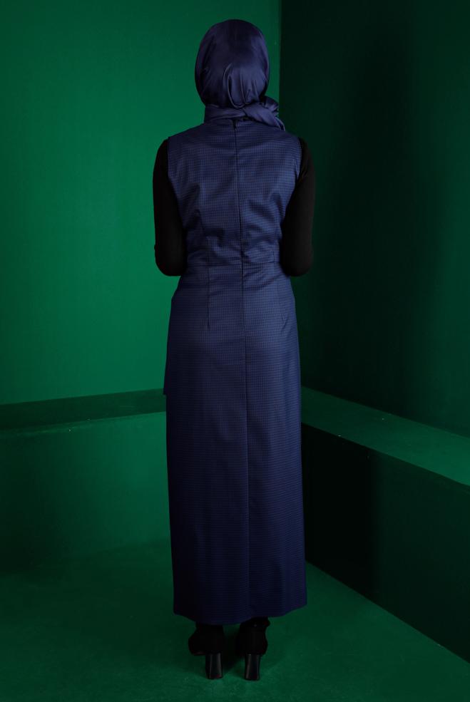 Tesettür giyim LACİVERT BAĞLAMA DETAYLI PÖTİKARE JİLE 43318 - ALVİNA