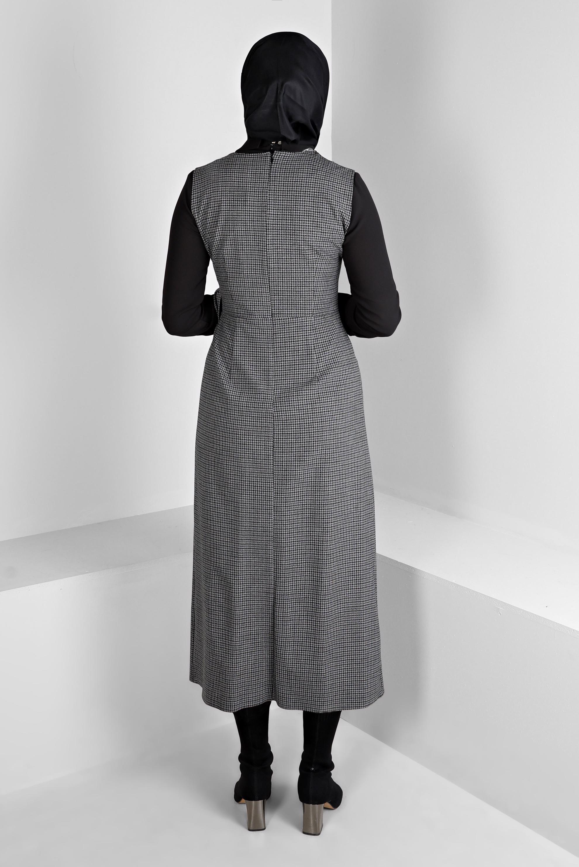 Tesettür giyim SİYAH BAĞLAMA DETAYLI PÖTİKARE JİLE 43318-1