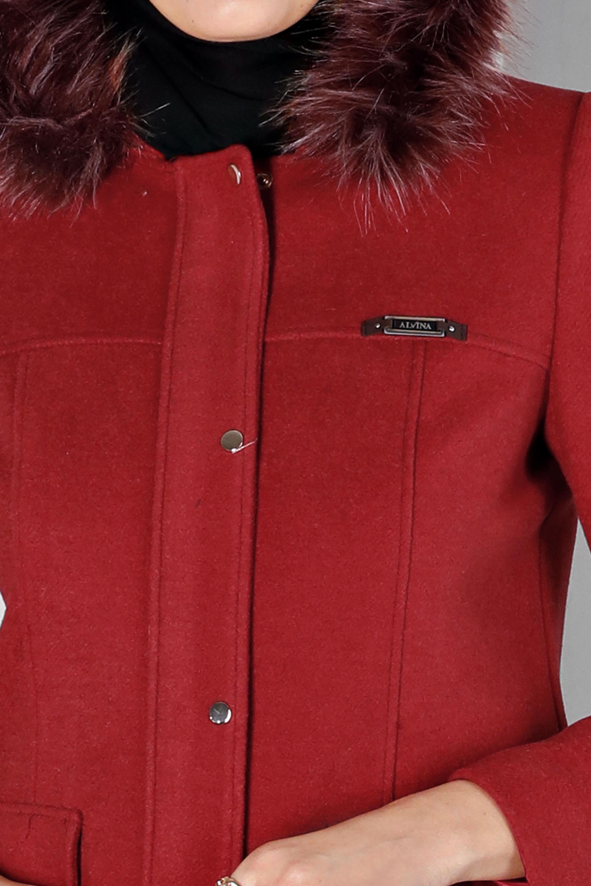 Tesettür giyim TURUNCU KAPÜŞONU KÜRKLÜ KAŞE KABAN 90252 