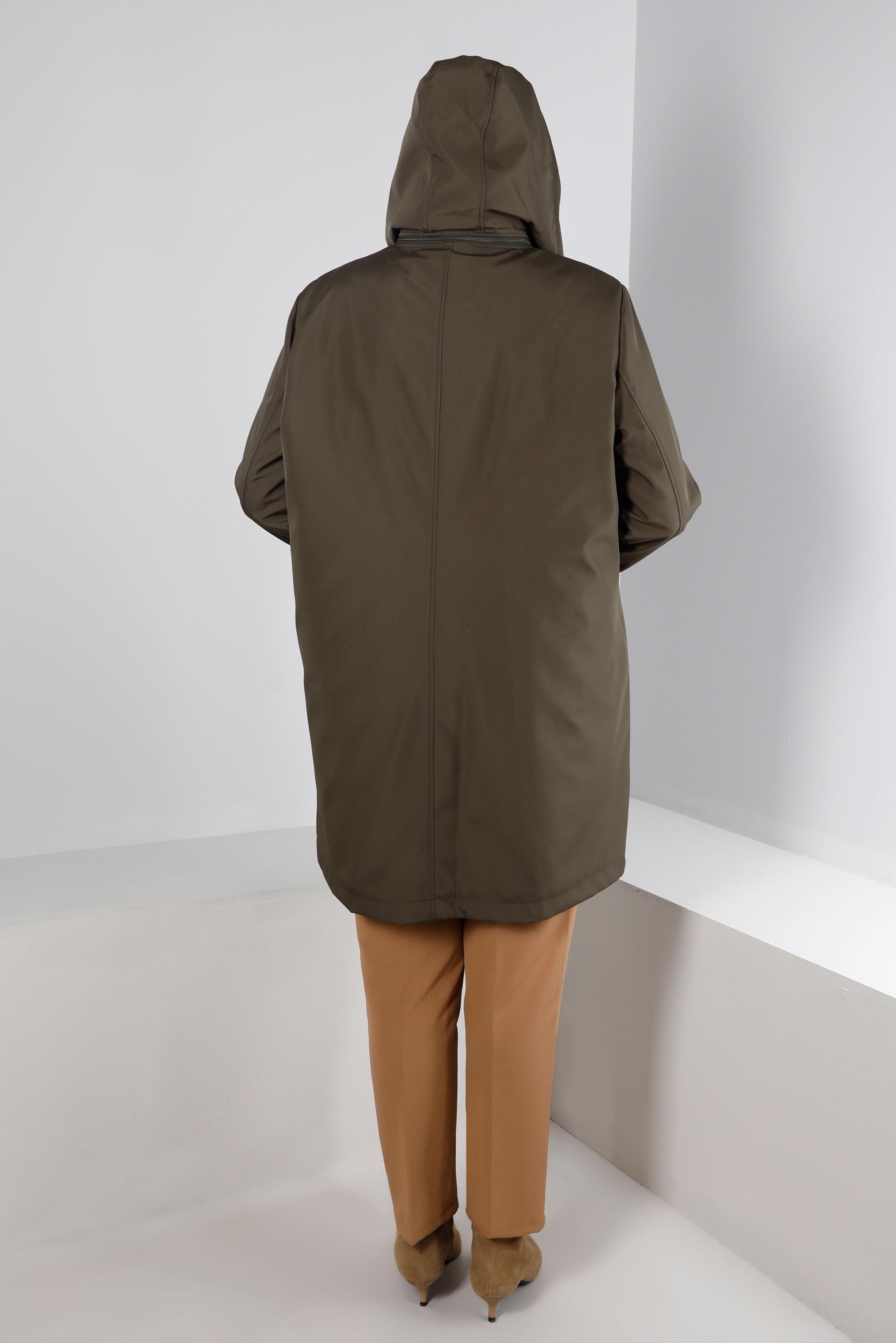 Hijab clothing KHAKI HOODED COAT WITH POCKET DETAIL 90270