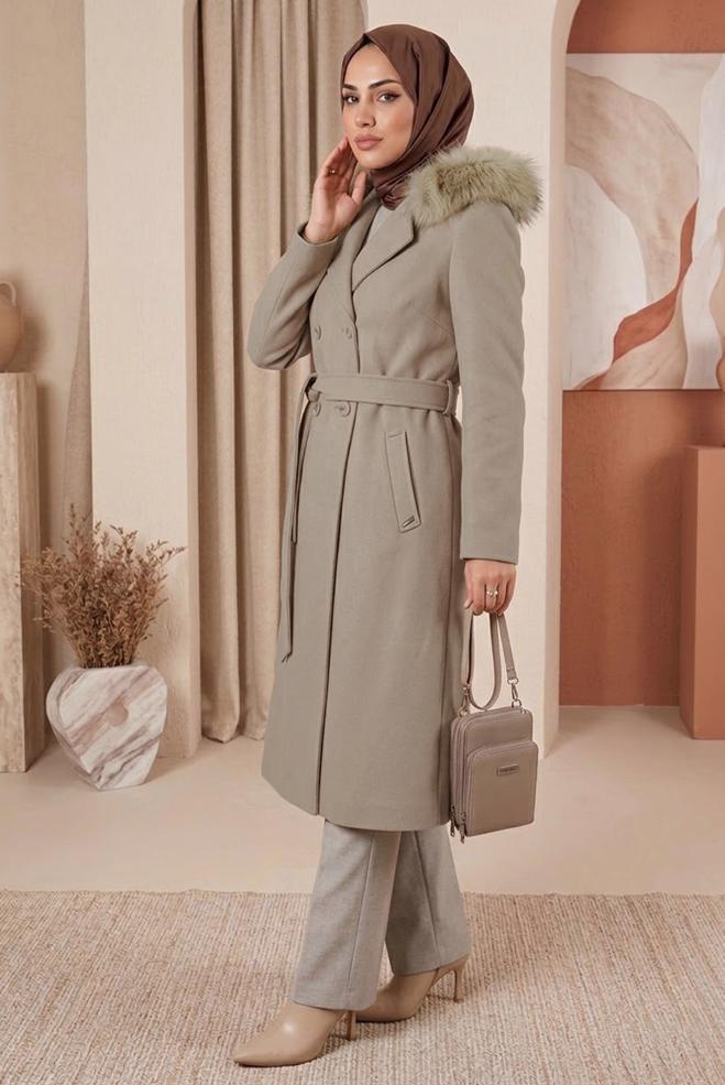 Vêtements hijab BEIGE 90302 8240-1 KABAN 38/48 TEK40 - ALVİNA