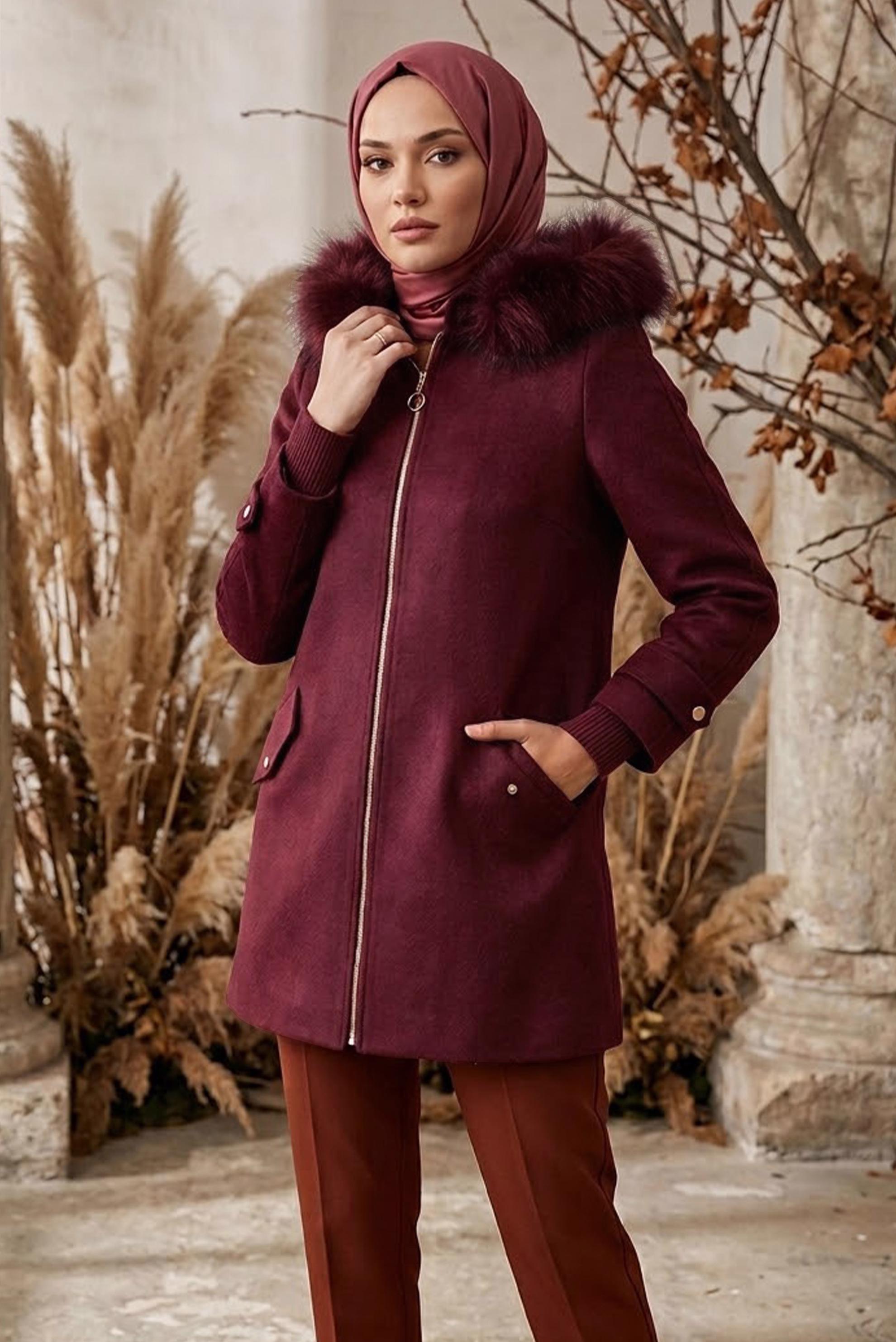 Vêtements hijab ROUGE BORDEAUX 90309 8246 KABAN 38/44 TEK40