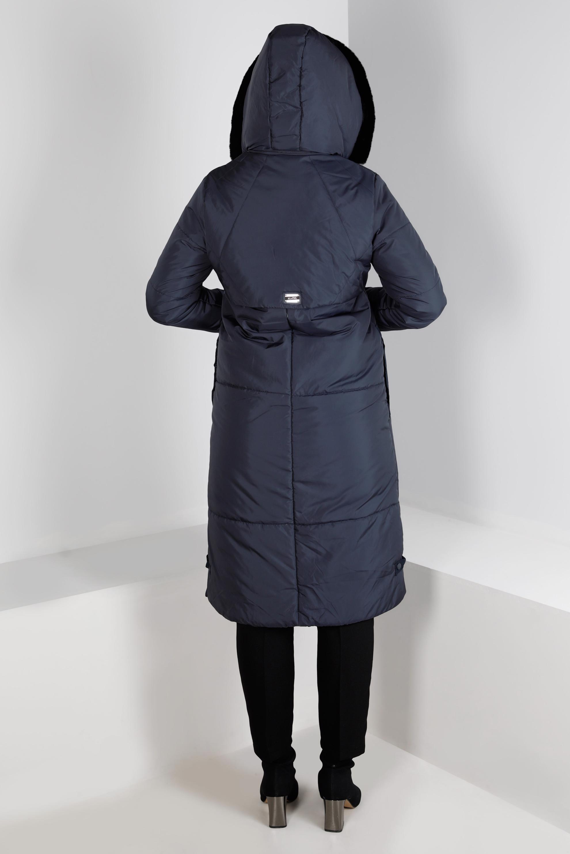 Tesettür giyim LACİVERT KAPÜŞONLU FERMUARLI ŞİŞME KABAN 90317