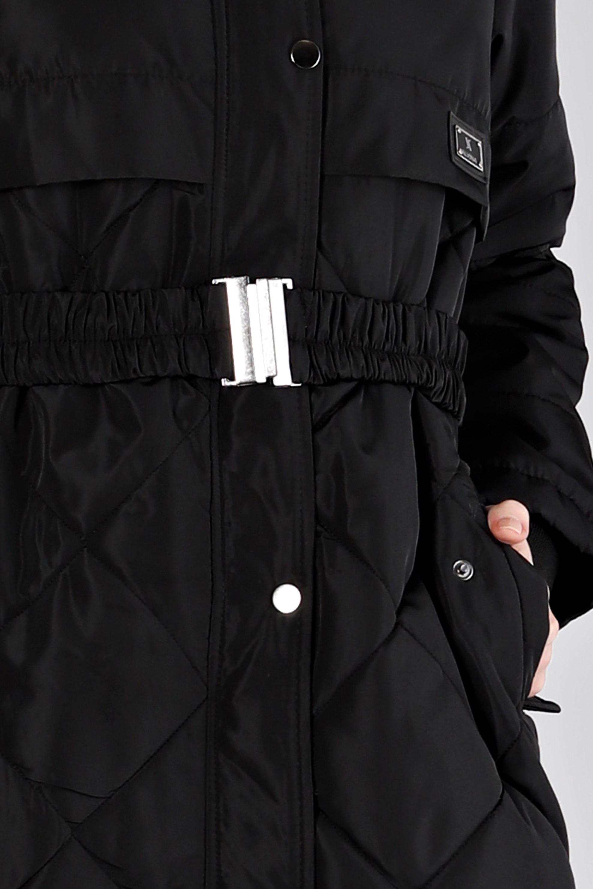 Tesettür giyim SİYAH KAPÜŞONU KÜRKLÜ ŞİŞME KABAN 90323 