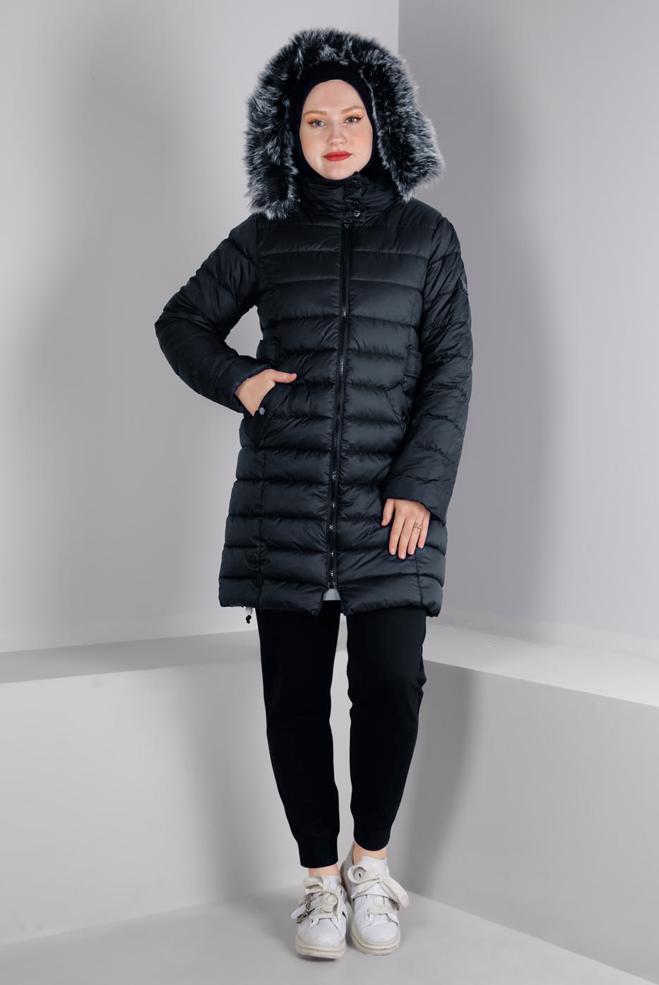 Vêtements hijab BLEU MARINE 90330 NEW SAFİR KABAN 38/44 - ALVİNA