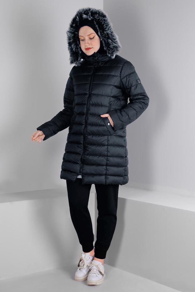 Vêtements hijab BLEU MARINE 90330 NEW SAFİR KABAN 38/44 - ALVİNA